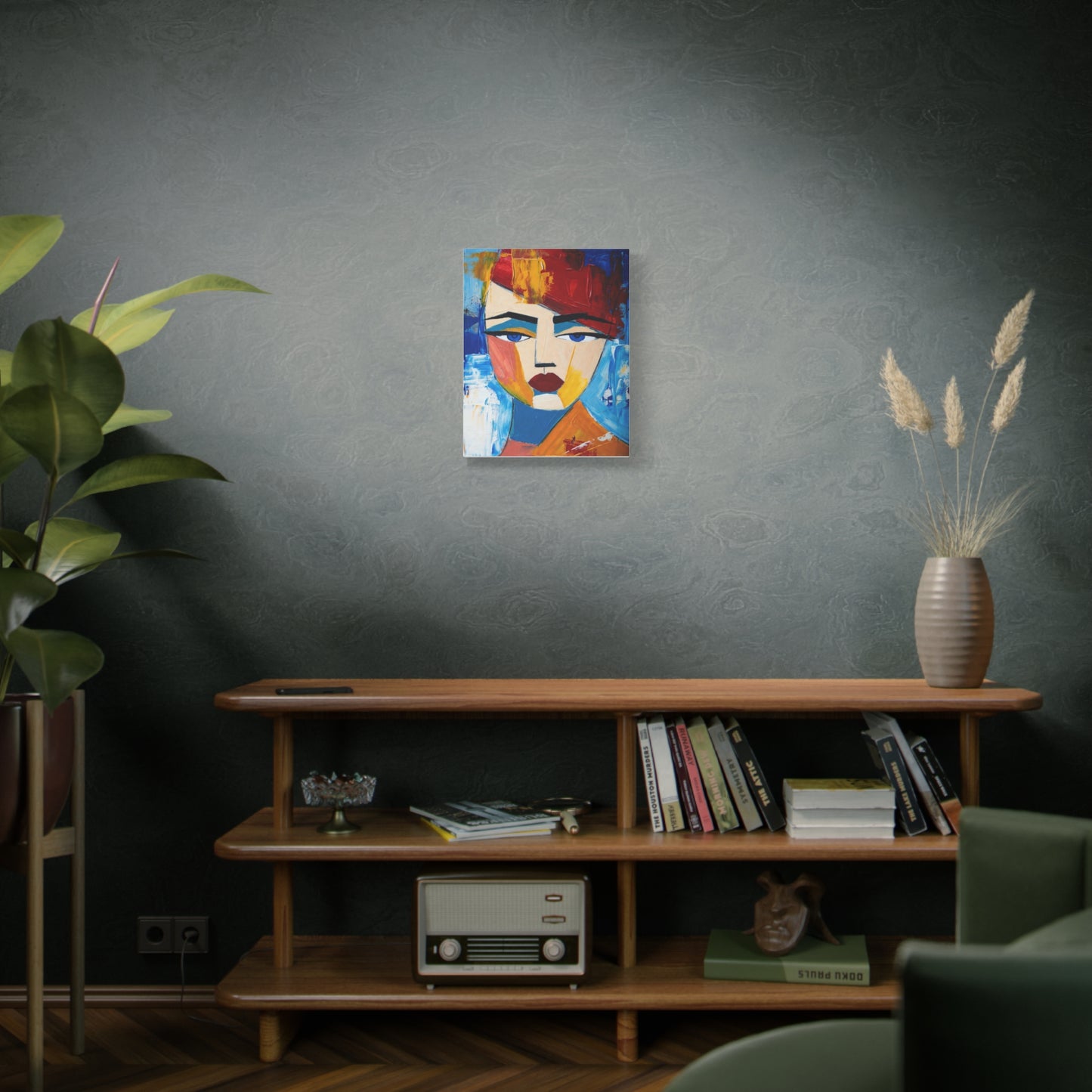 Abstract Colorful Face Matte Canvas Print — Modern Pop Art Portrait