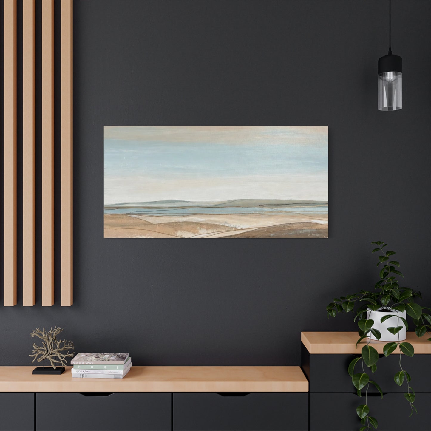 Coastal Pastel Landscape Canvas — Matte Stretched Wall Art