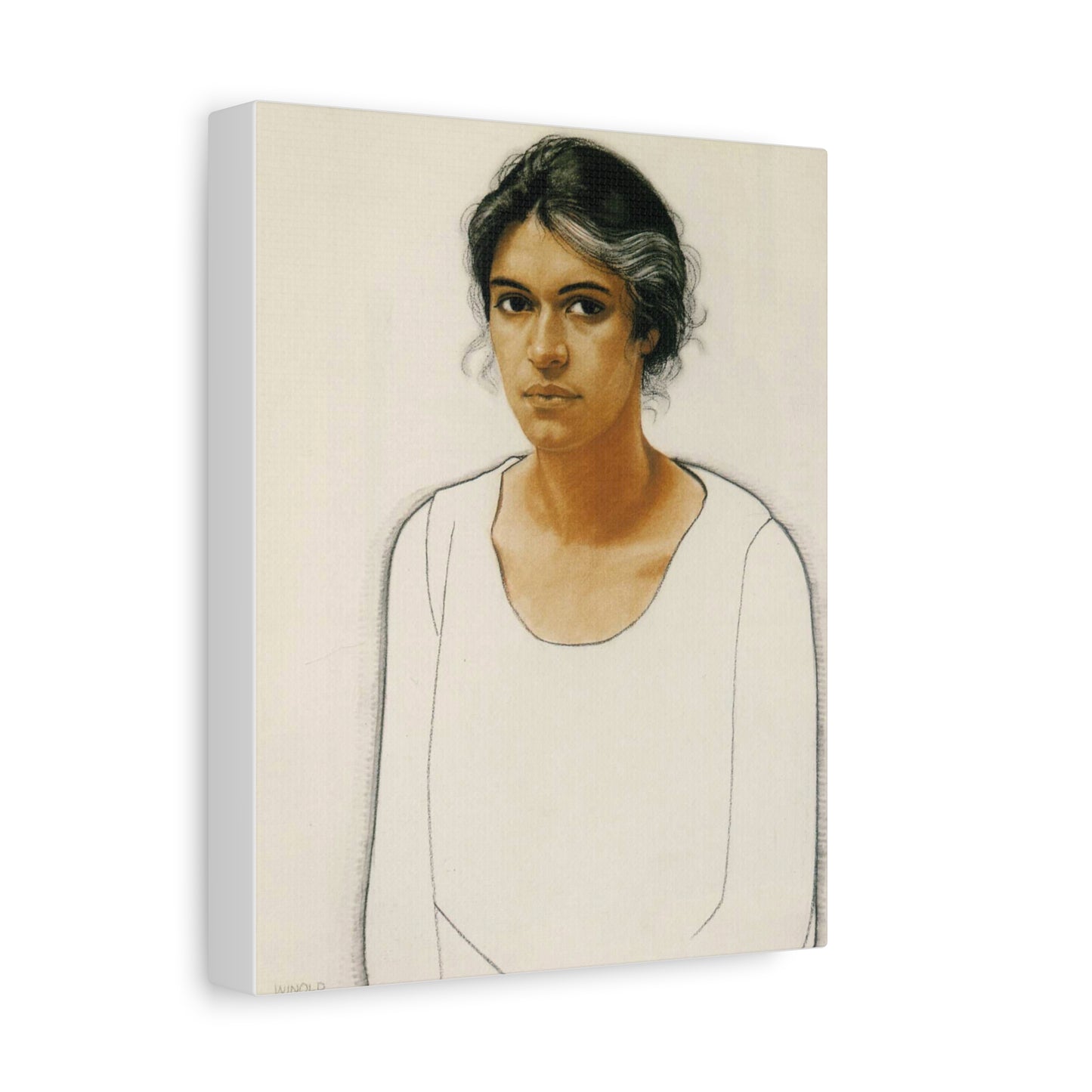 Portrait of a Woman by Winold Reiss Canvas Print – Matte Stretched Wall Art