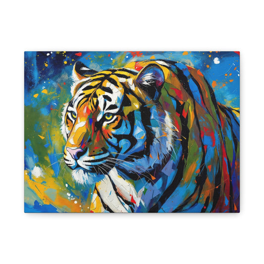 Colorful Tiger Matte Canvas Wall Art — Vibrant Stretched 1.25"