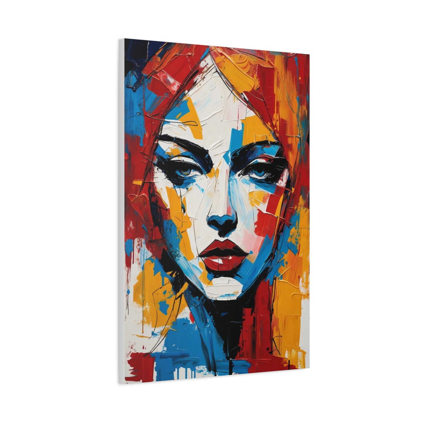 Abstract Portrait Canvas Print — Colorful Modern Woman Wall Art