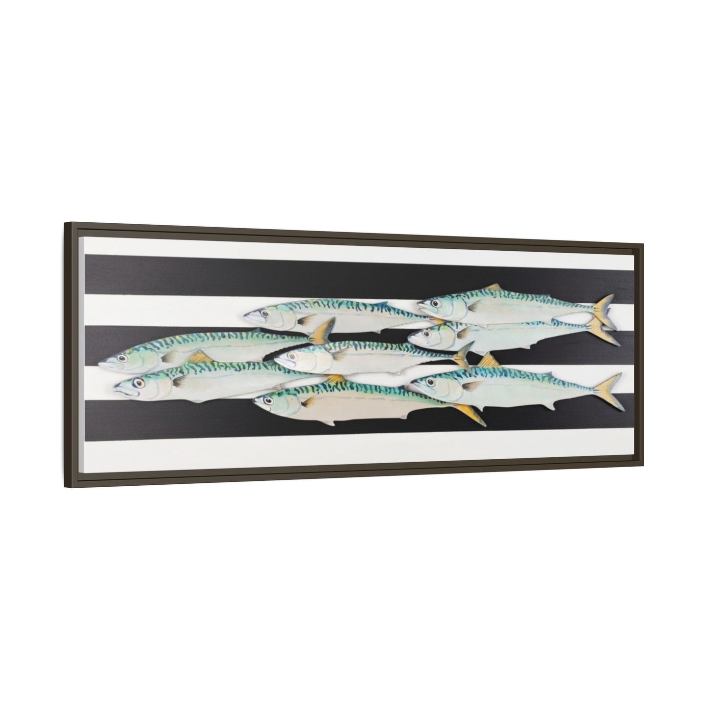 Striped Mackerel Canvas Print — Framed Matte Fish Wall Art