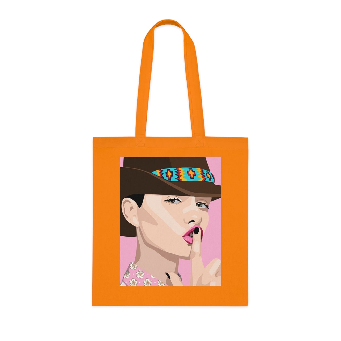 Pop Art Woman Tote Bag — Stylish Retro Portrait Cotton Shopper