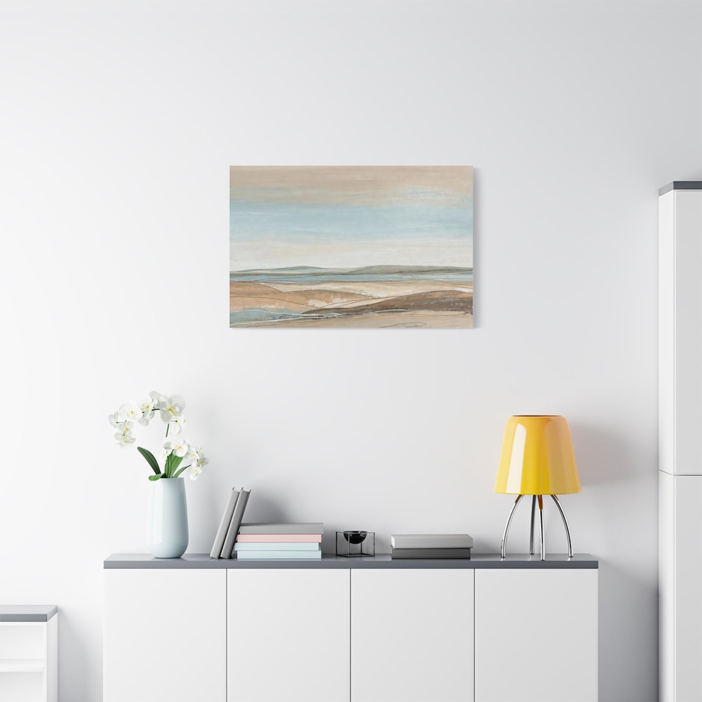 Coastal Pastel Landscape Canvas — Matte Stretched Wall Art