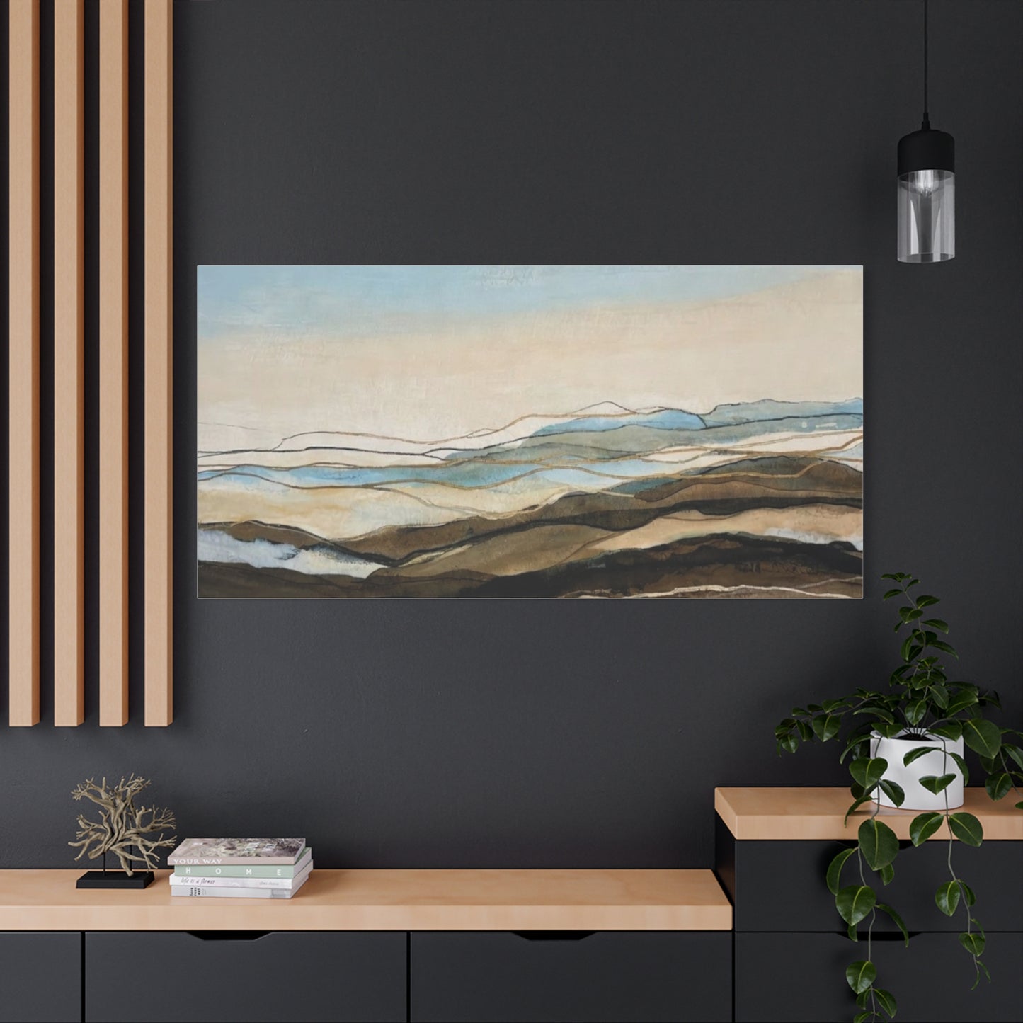 Abstract Coastal Landscape Matte Canvas – Stretched Wall Art