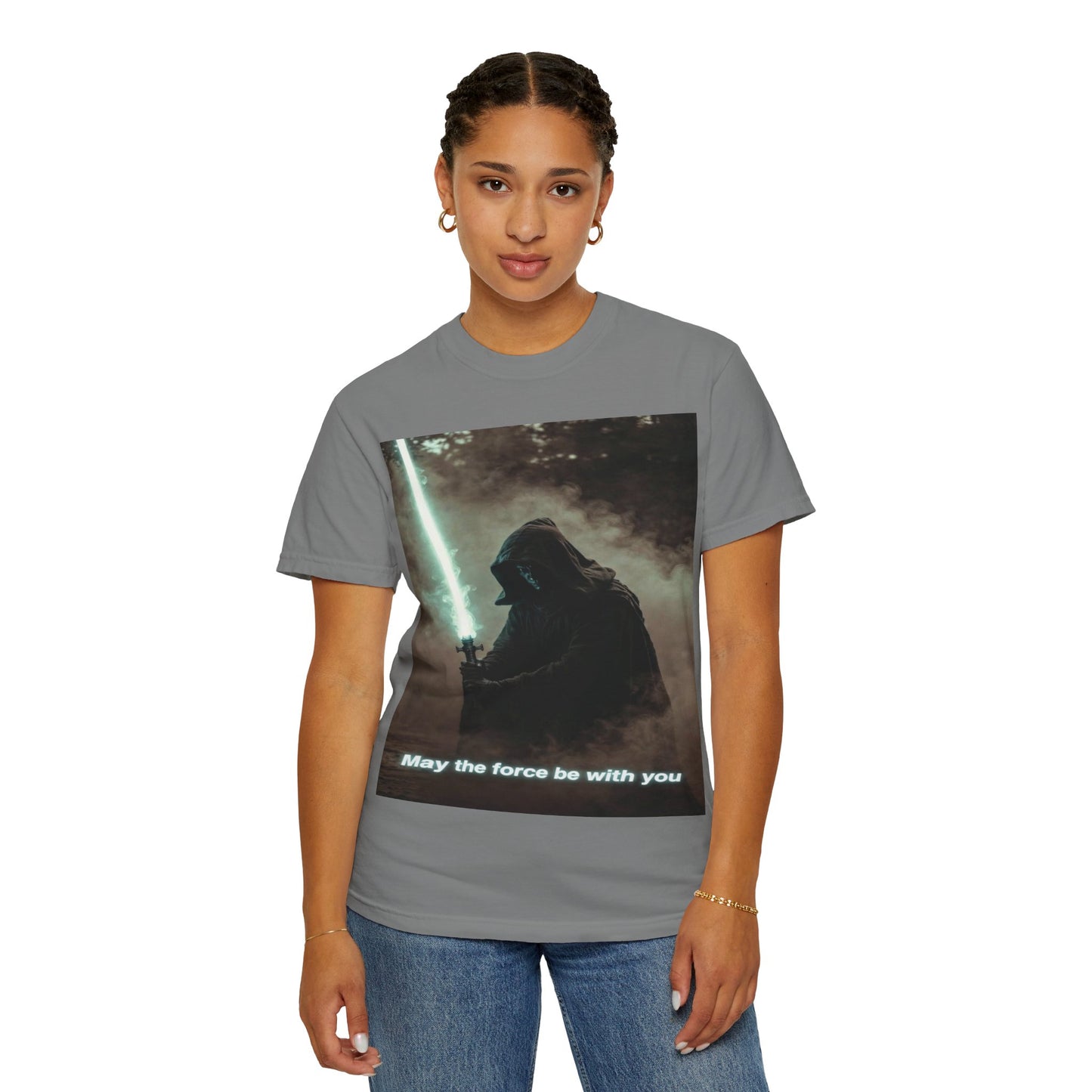 T-Shirt — 'May the force be with you' Lightsaber Sci‑Fi Graphic Tee