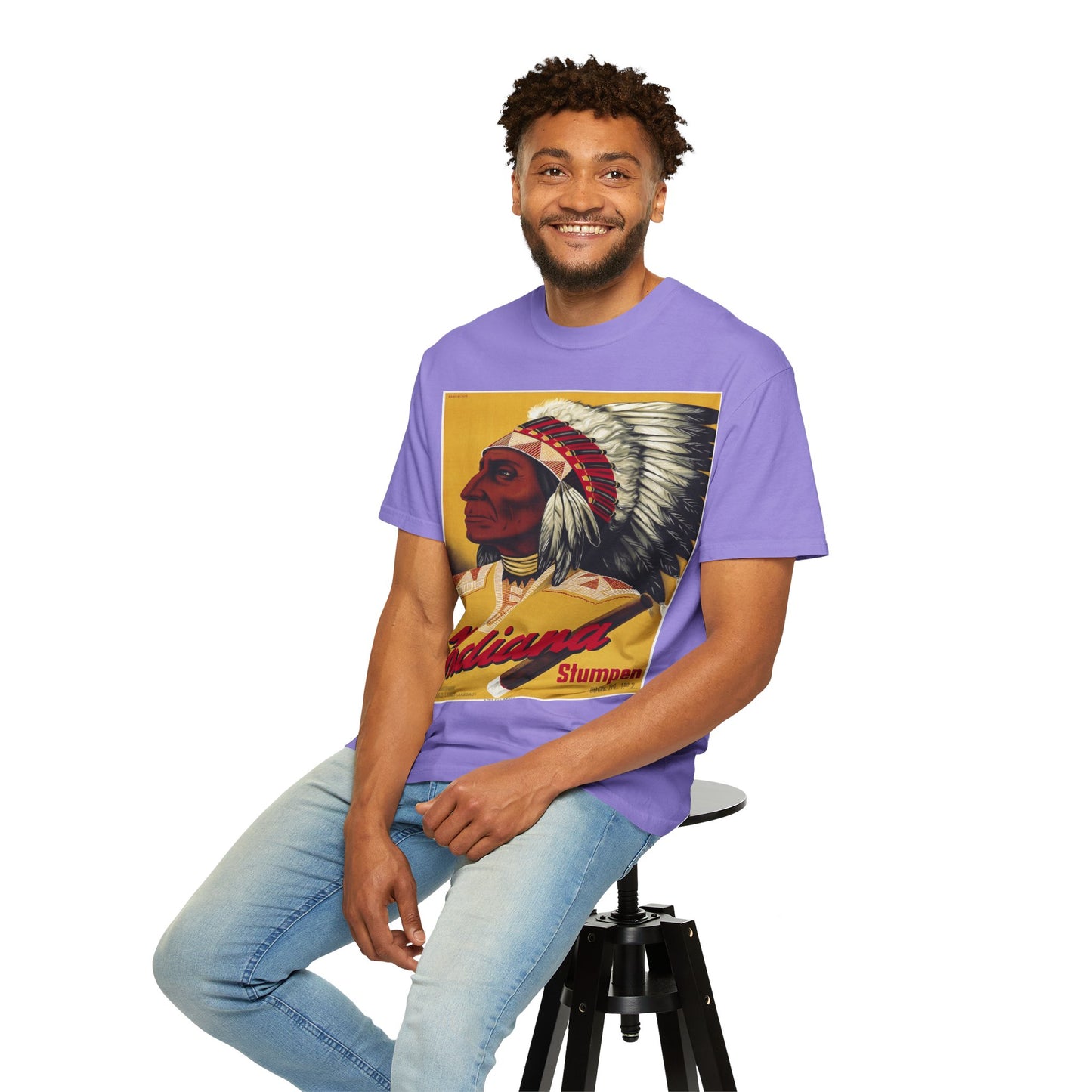 T-Shirt — Retro 'Indiana' Native Chief Vintage Poster Design