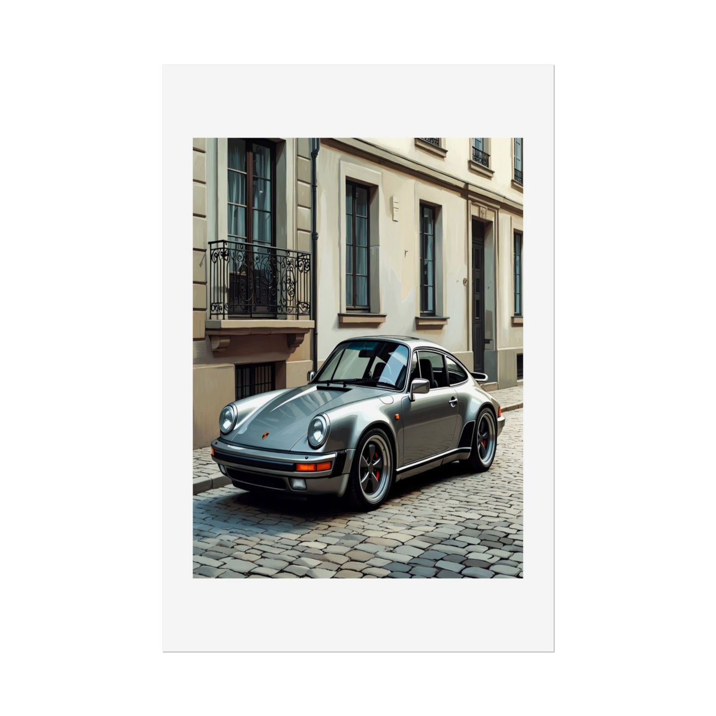 Classic Porsche 911 Rolled Poster — Vintage Sports Car Street Photography Print