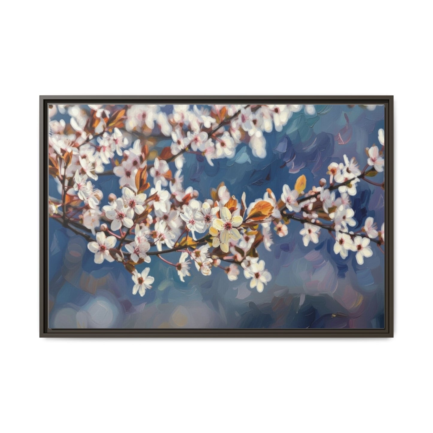 Framed Matte Canvas Print — Cherry Blossom Branch Wall Art