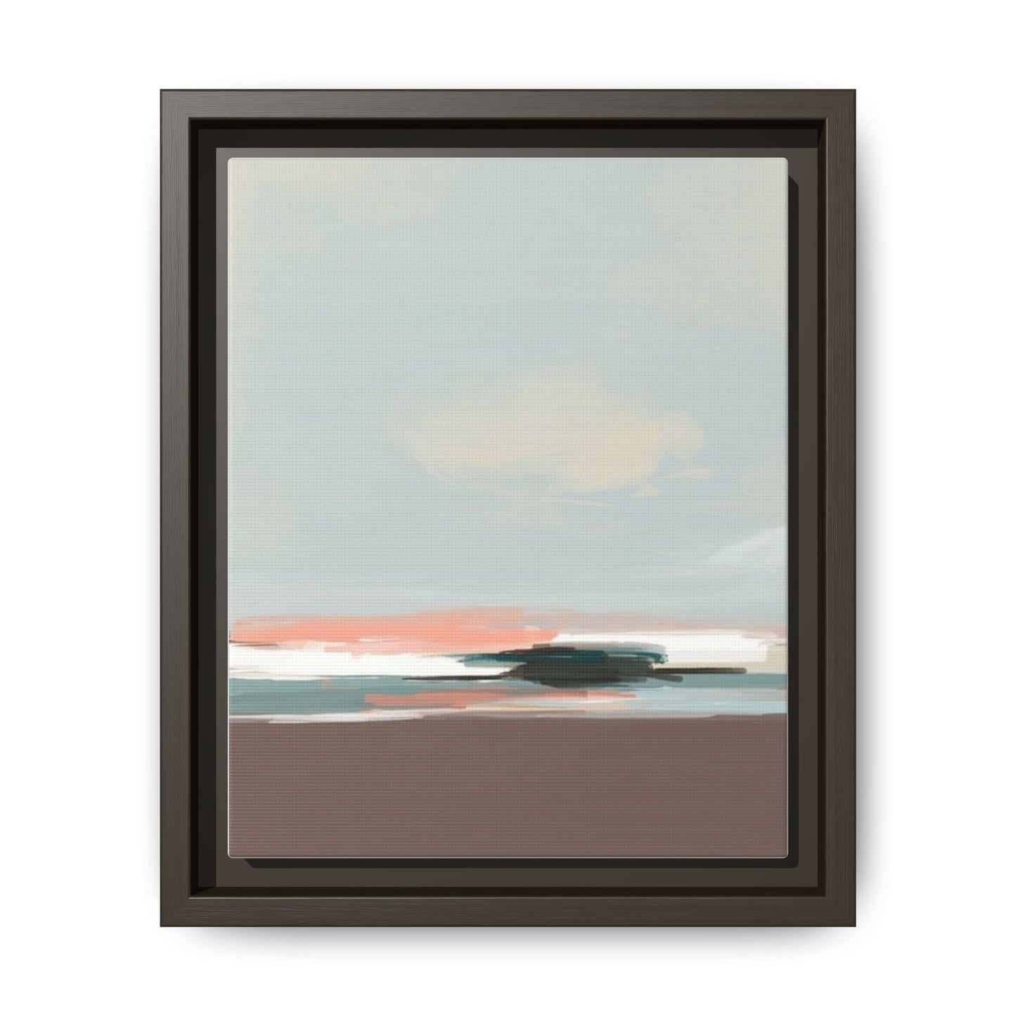 Framed Matte Canvas Print — Soft Coastal Abstract Landscape