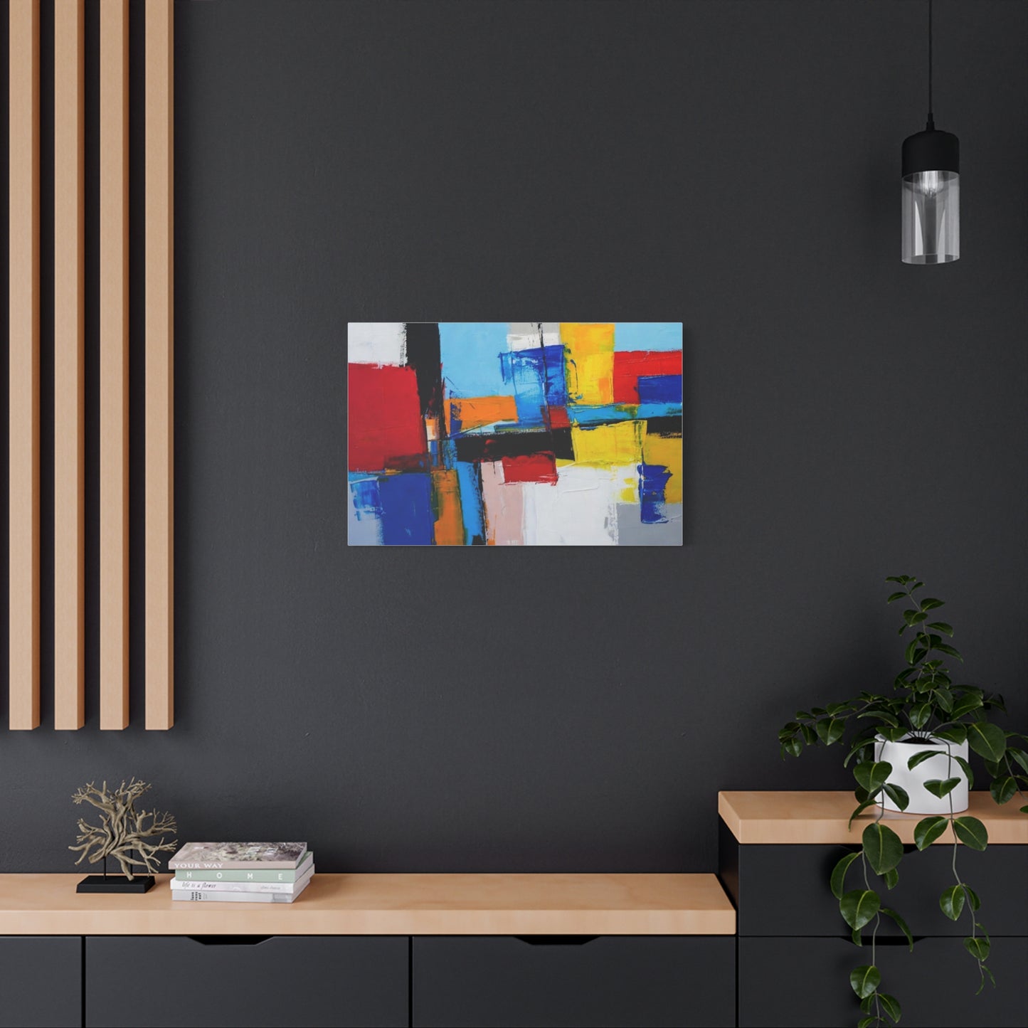 Abstract Color Block Canvas Print — Modern Geometric Wall Art