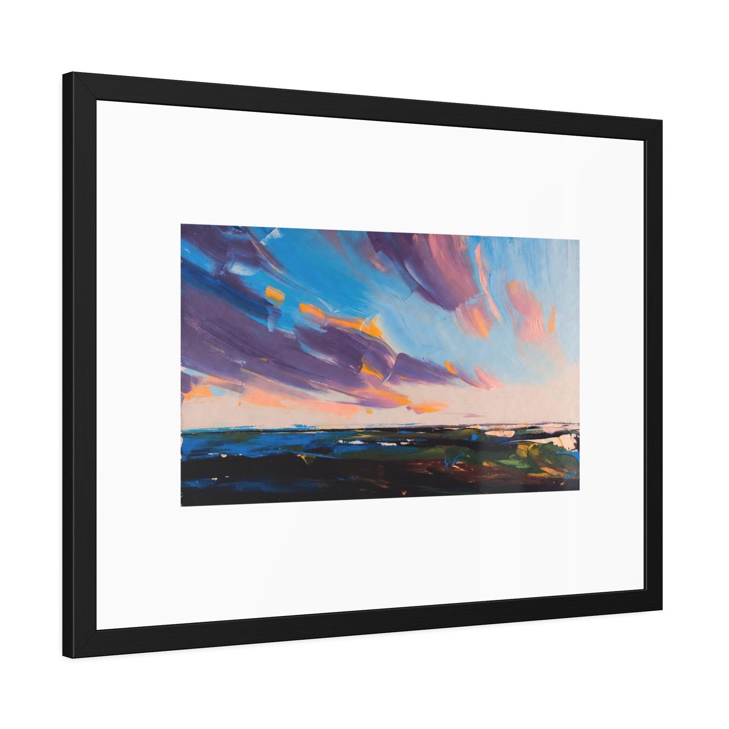 Framed Poster – Colorful Coastal Sunset Landscape Art Print