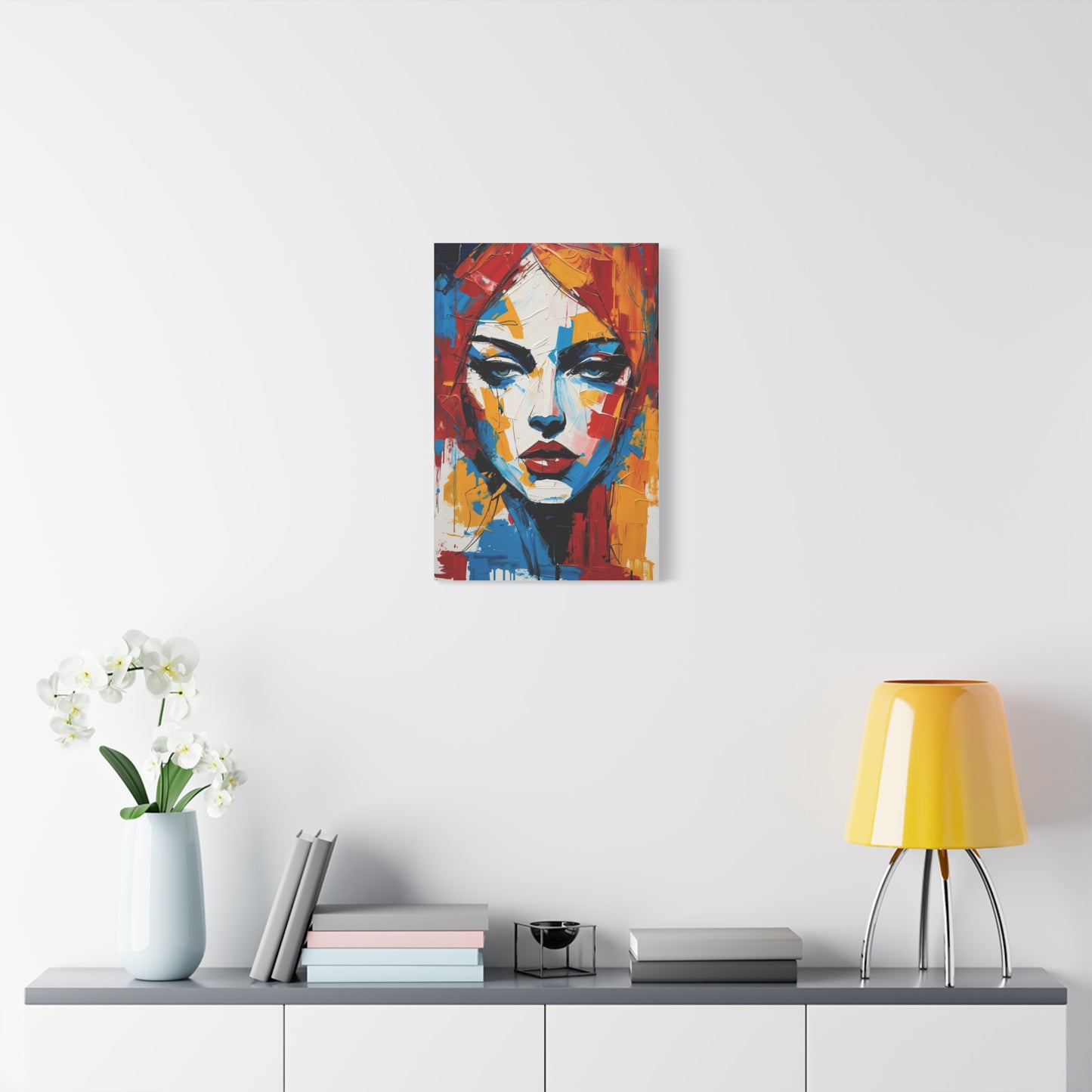 Abstract Portrait Canvas Print — Colorful Modern Woman Wall Art