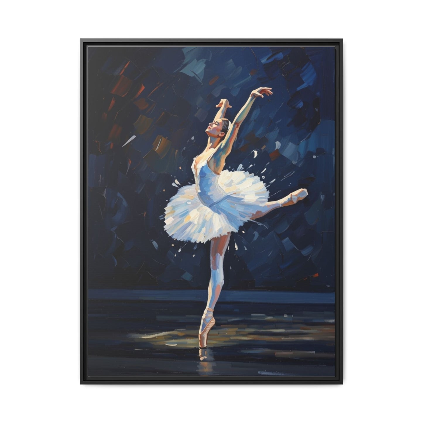 Ballerina Ballet Canvas Print — Framed Matte Wall Art