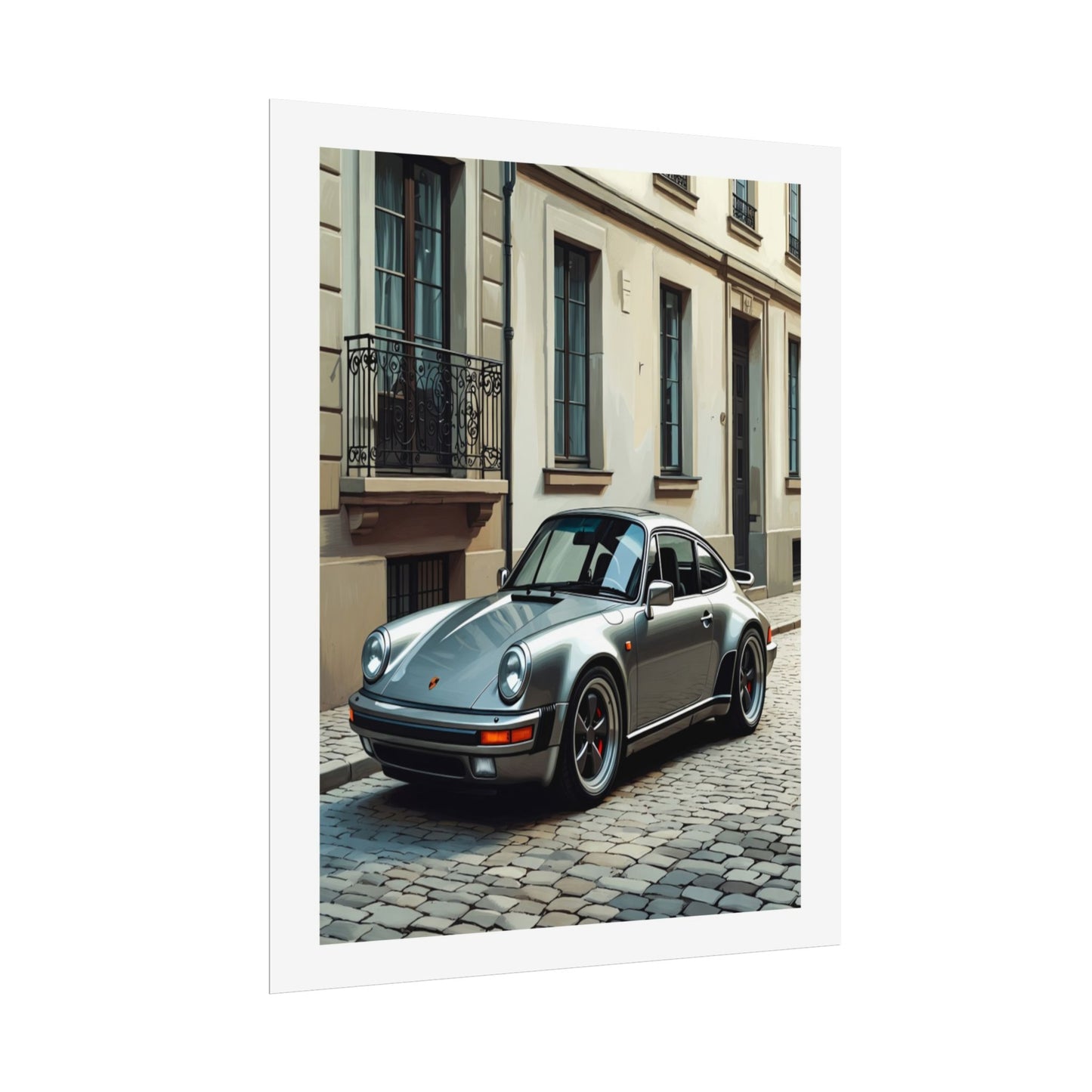 Classic Porsche 911 Rolled Poster — Vintage Sports Car Street Photography Print