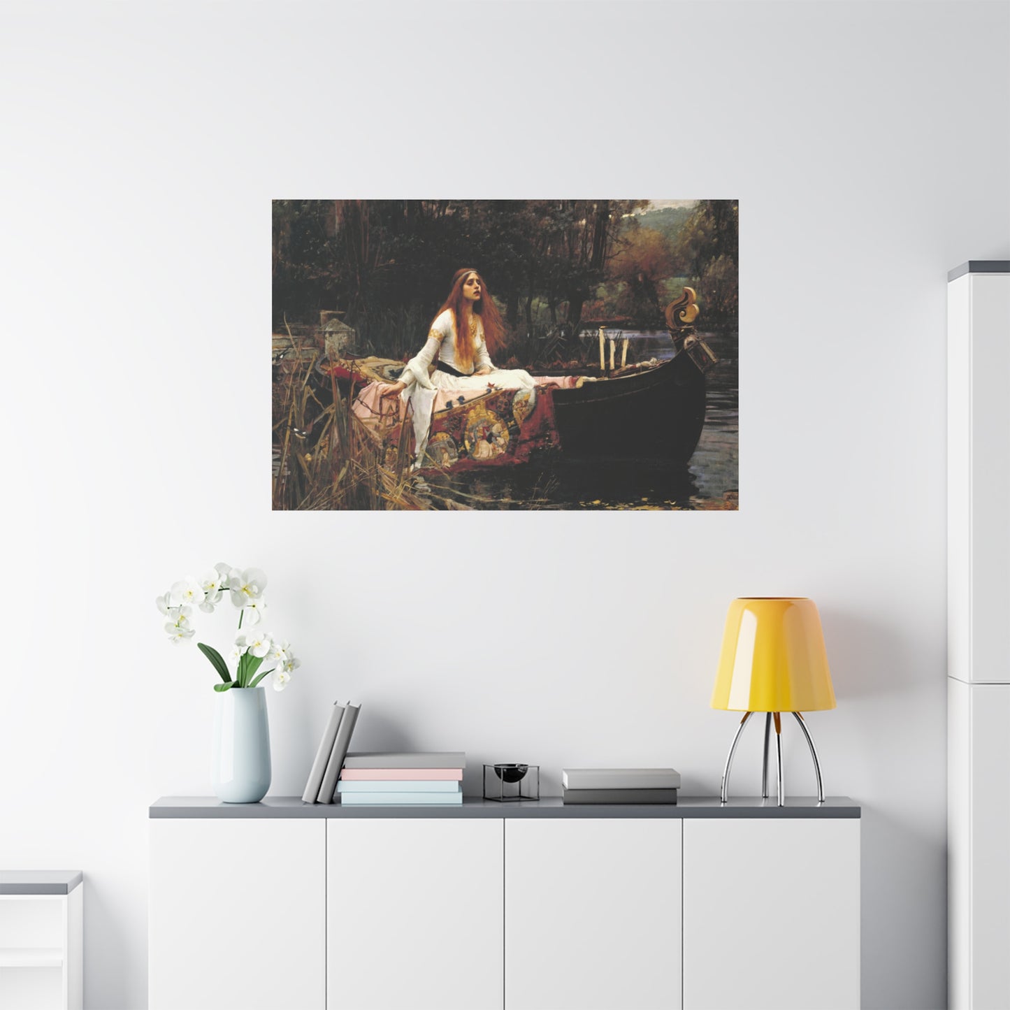 The Lady of Shalott by John William Waterhouse Matte Canvas Wall Art Print