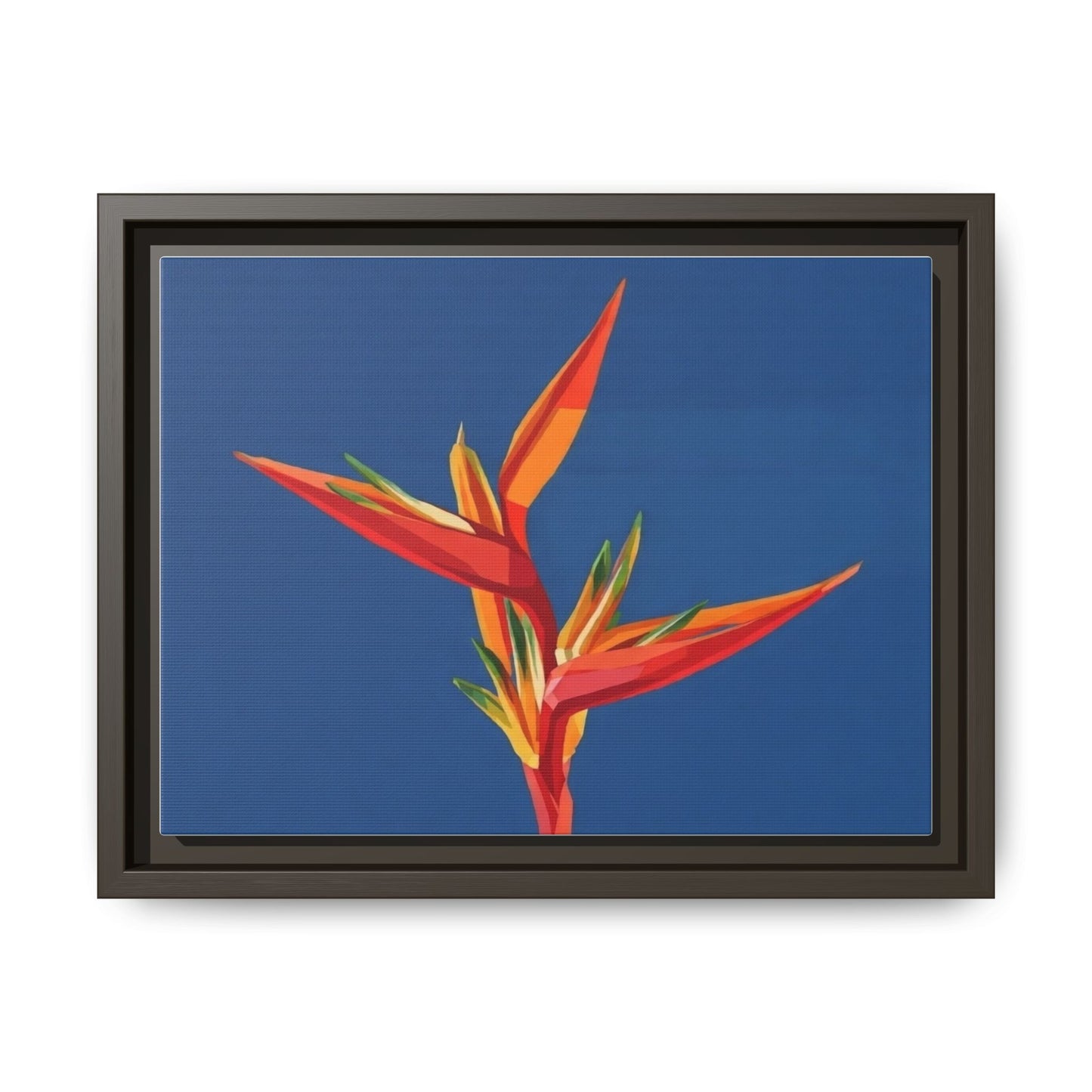 Framed Matte Canvas – Tropical Bird of Paradise Floral Wall Art