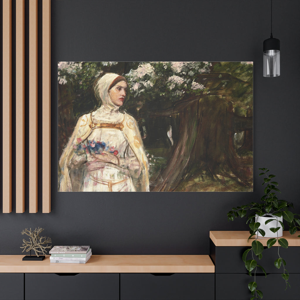 Matilda (formerly called Beatrice) by John William Waterhouse Matte Canvas Wall Art Print