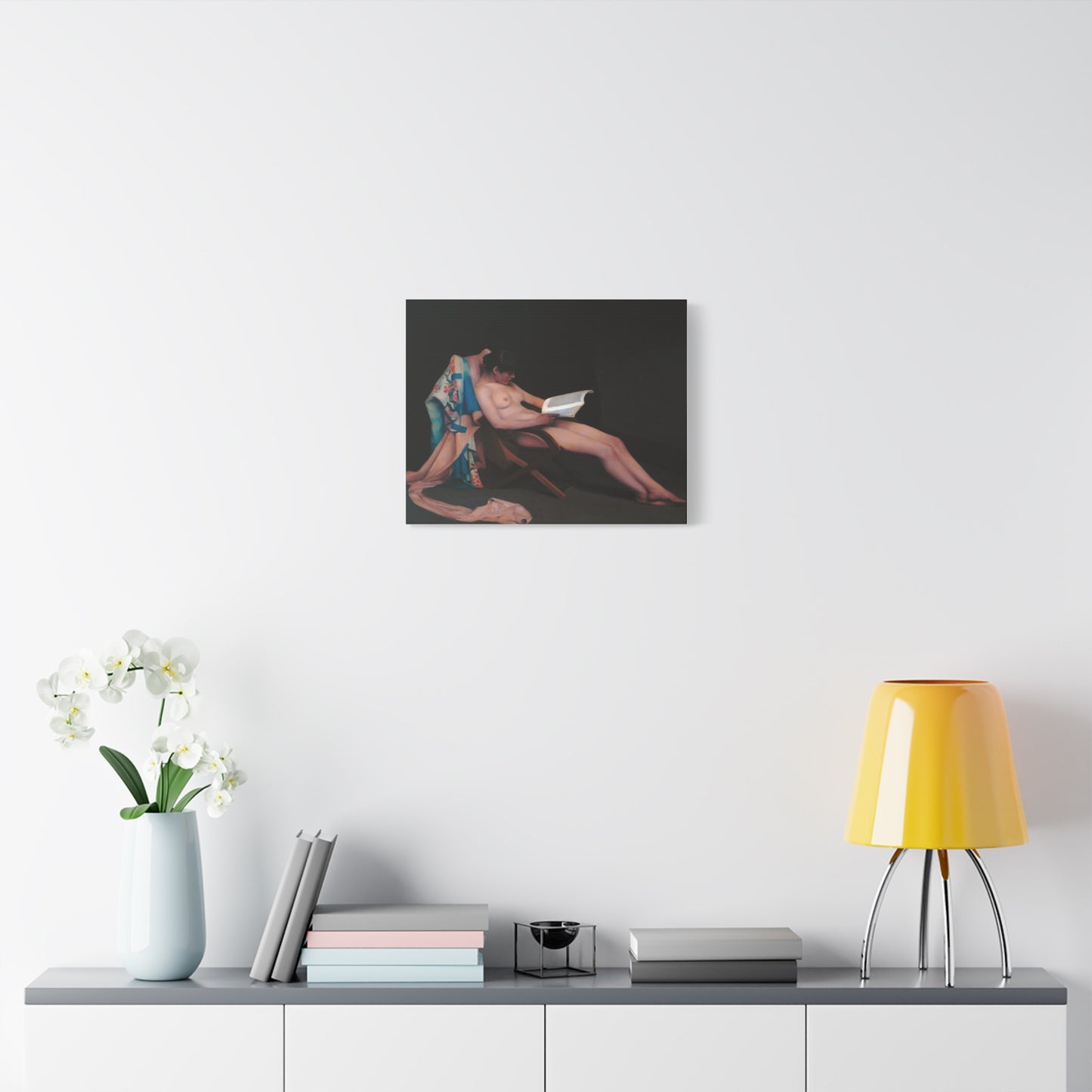 The reading girl by Theodore Roussel Matte Canvas Wall Art Print