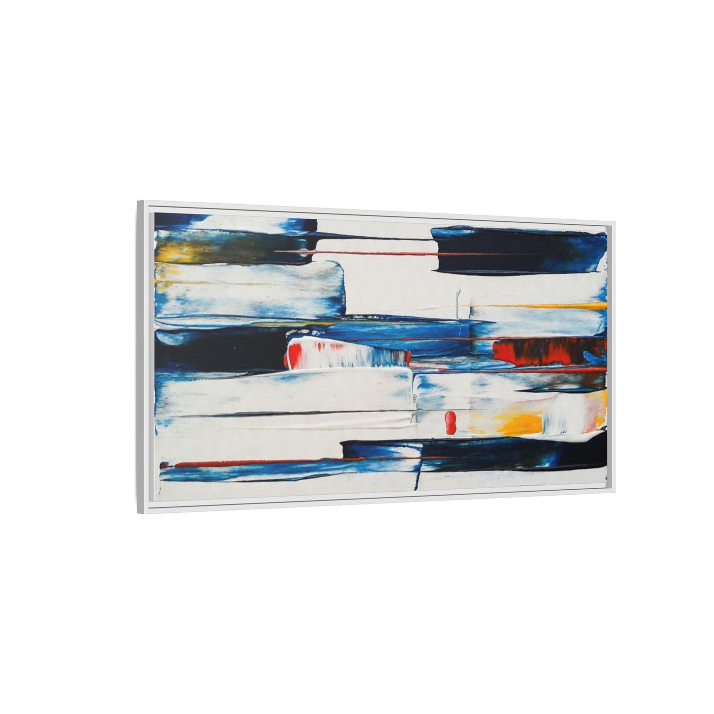 Abstract Coastal Brushstrokes Framed Canvas Print