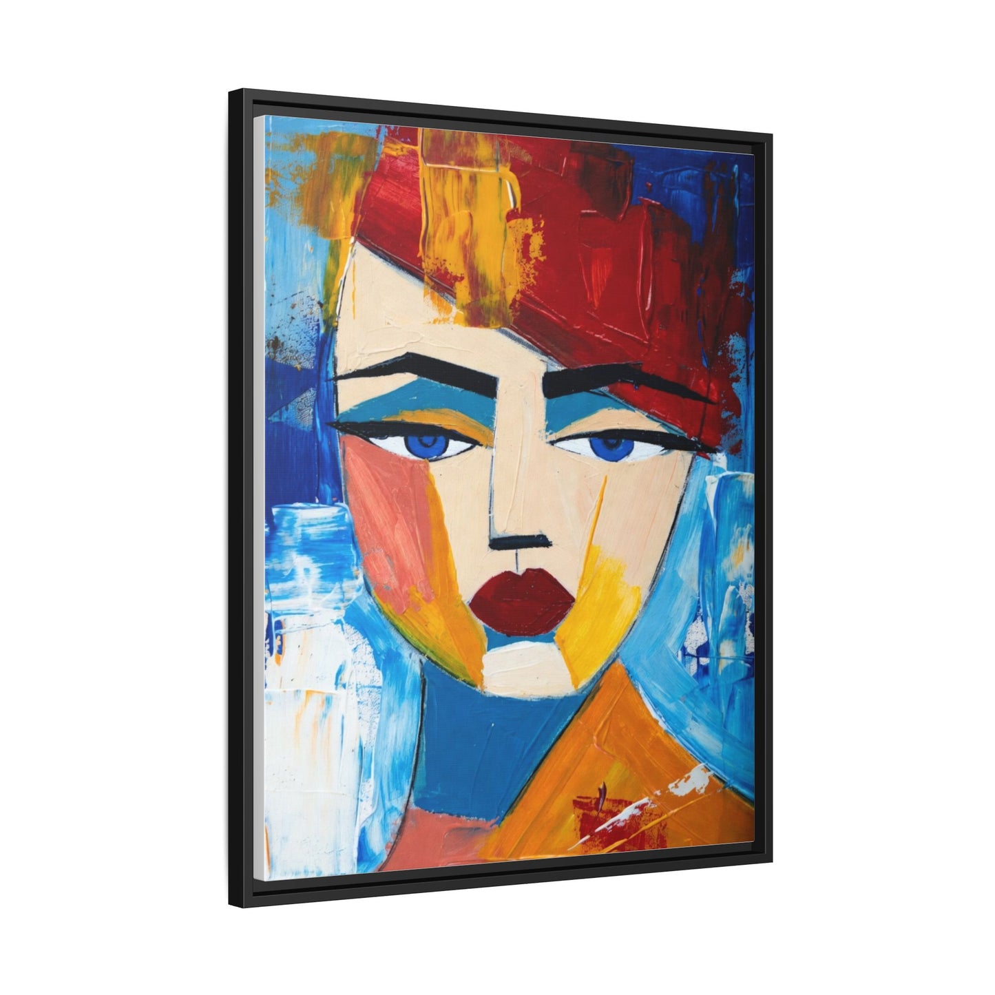 Abstract Colorful Portrait Framed Canvas Art