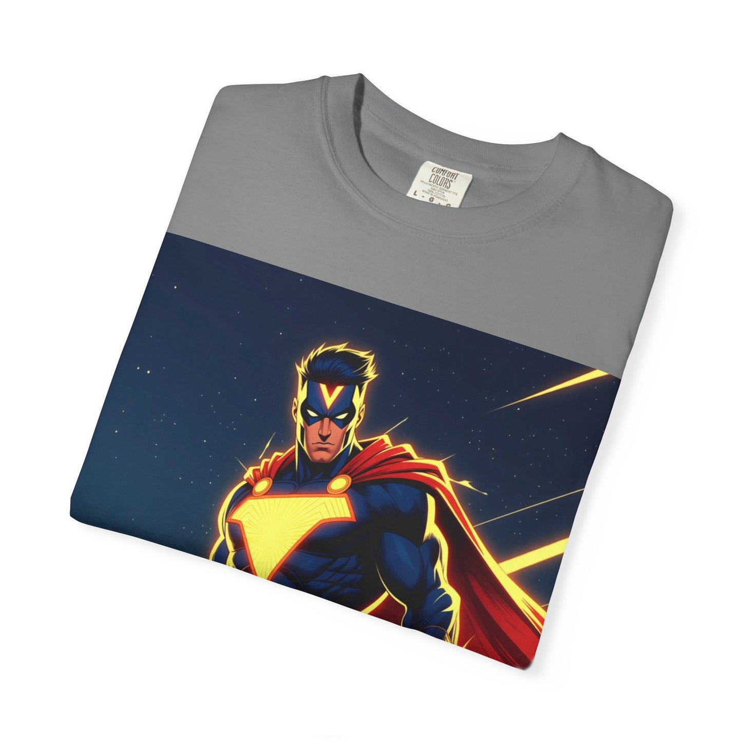 Superhero Graphic T-Shirt – Bold Cape Hero Design