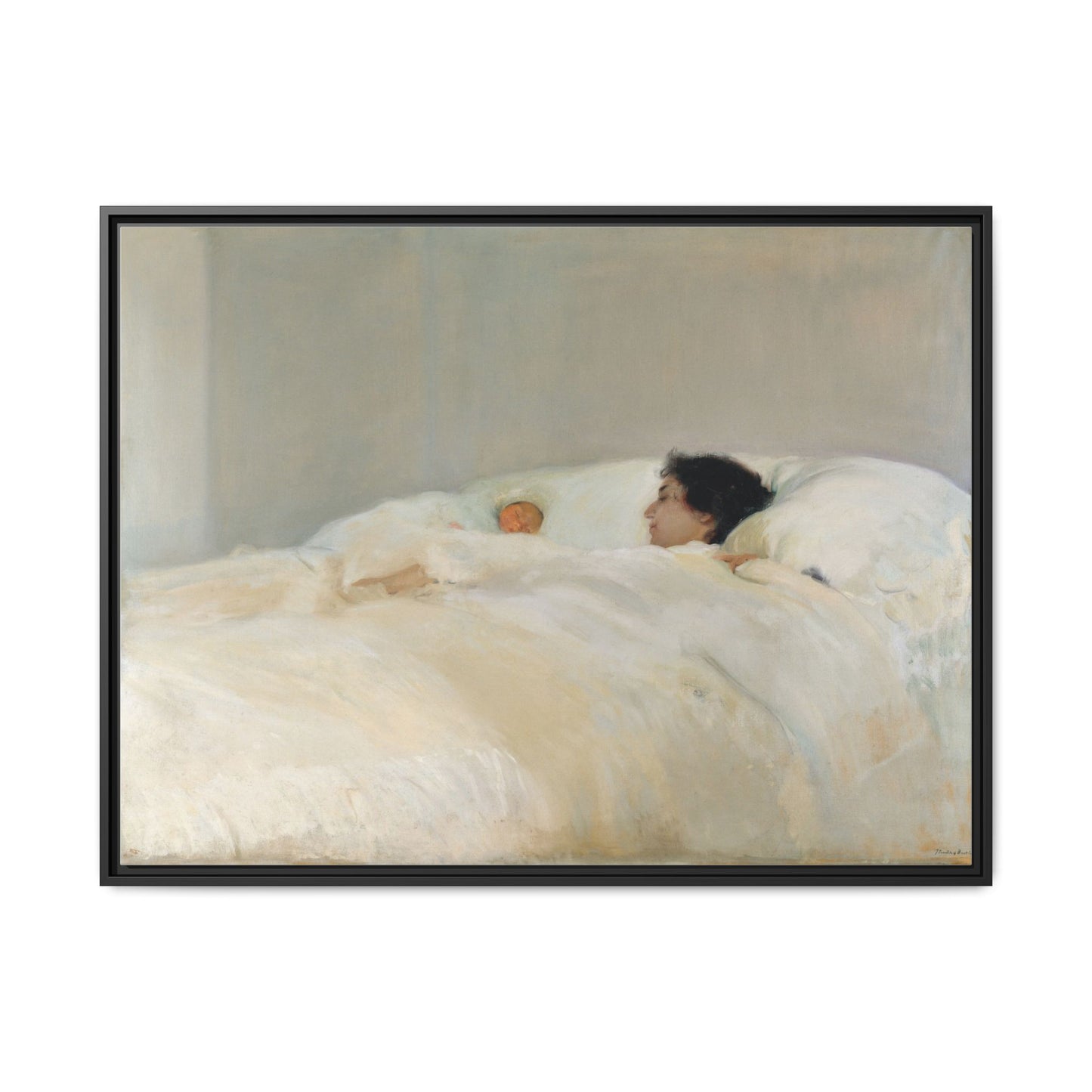 Mother by Joaquin Sorolla y Bastida Framed Matte Canvas Wall Art Print