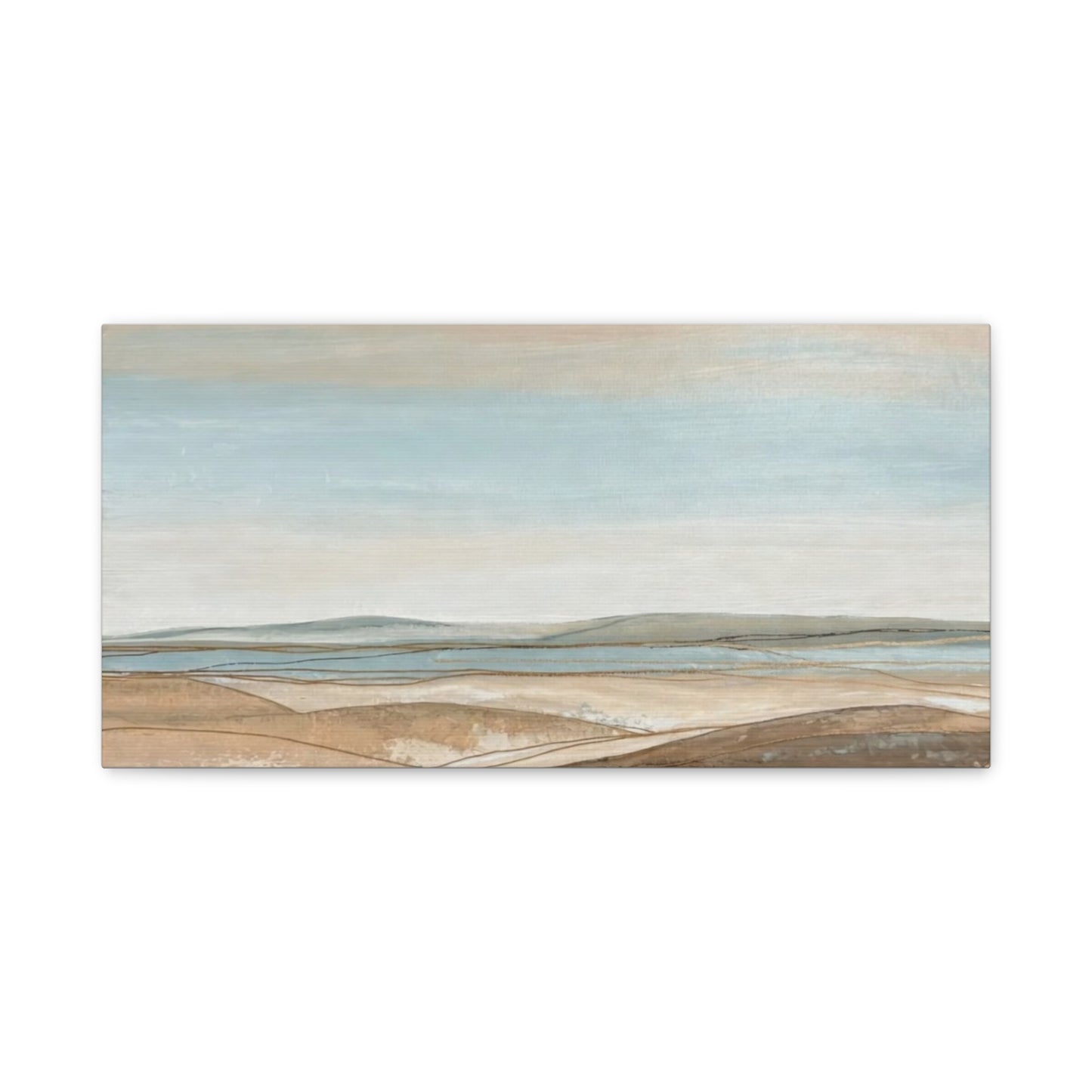Coastal Pastel Landscape Canvas — Matte Stretched Wall Art