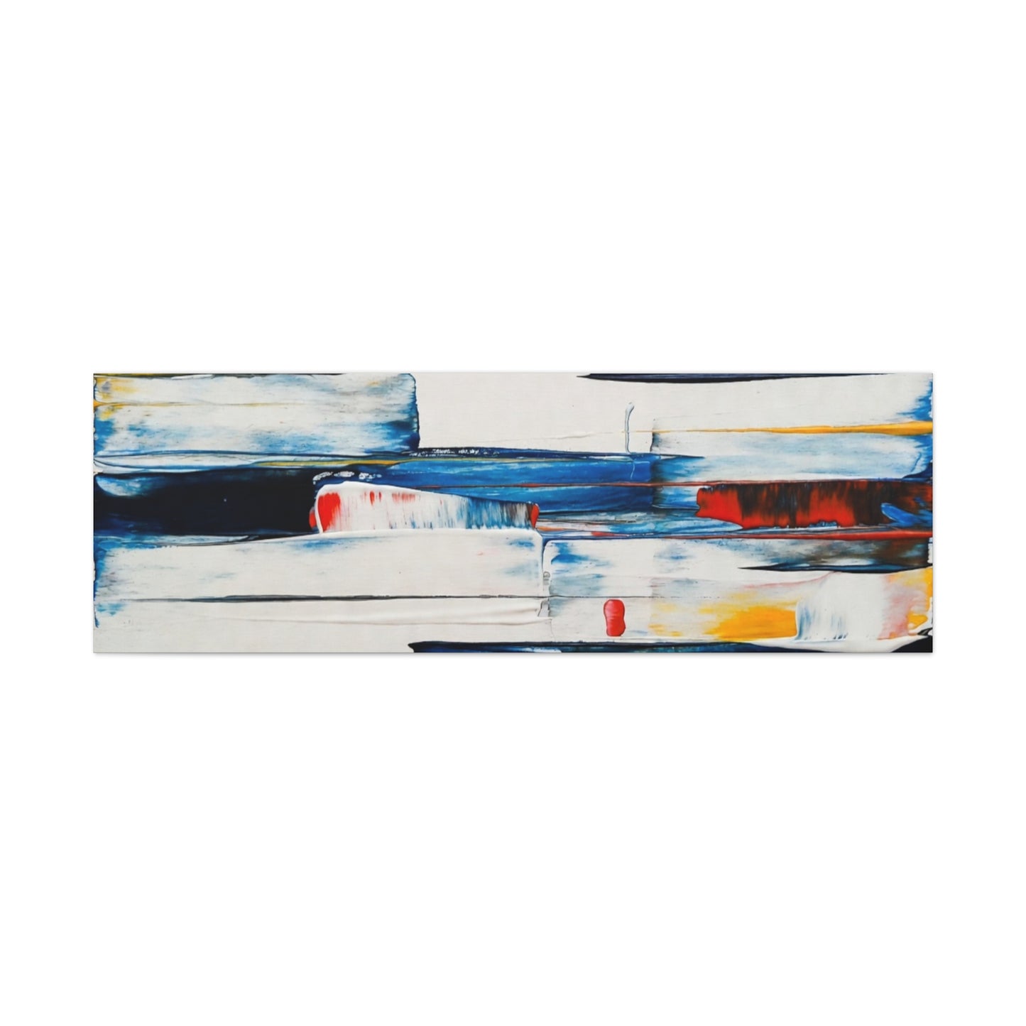 Abstract Blue Brushstroke Canvas Wall Art — Modern Stretched Matte Canvas