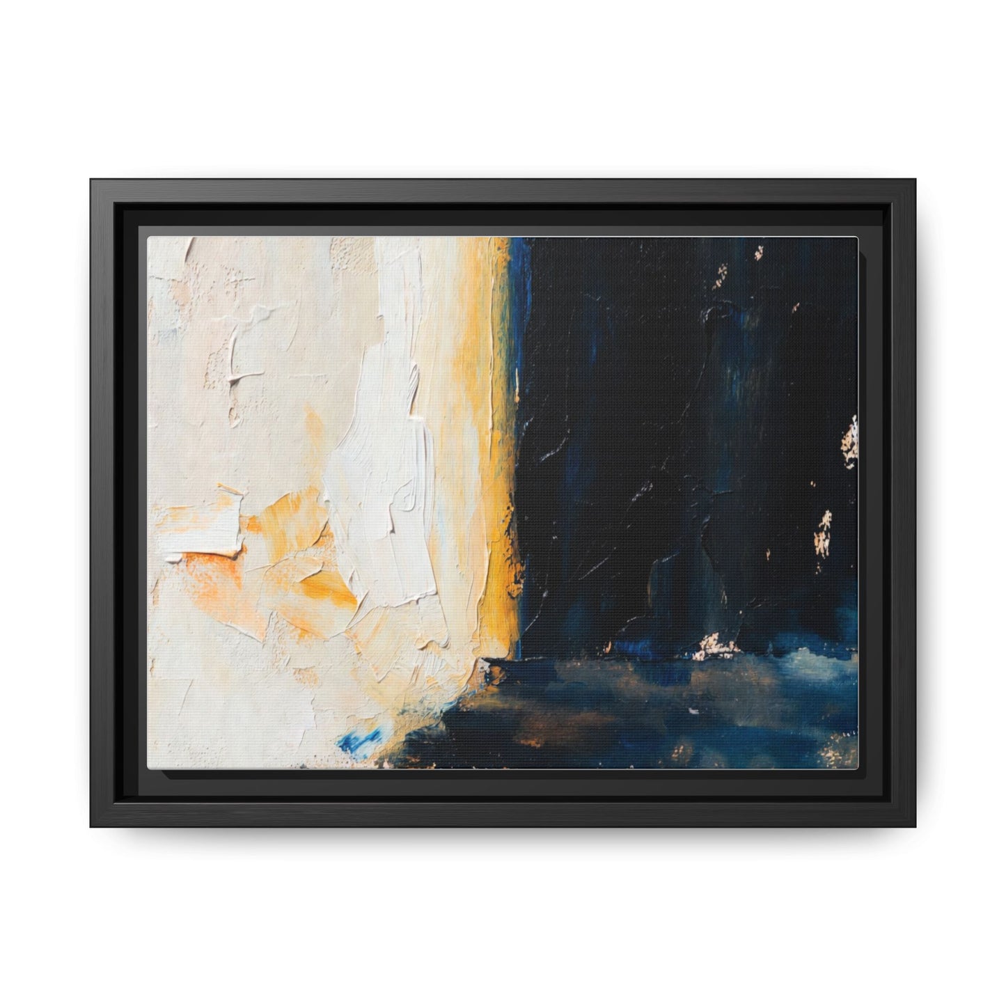 Abstract Coastal Texture Framed Canvas Art — Matte Multi-Color Wall Print