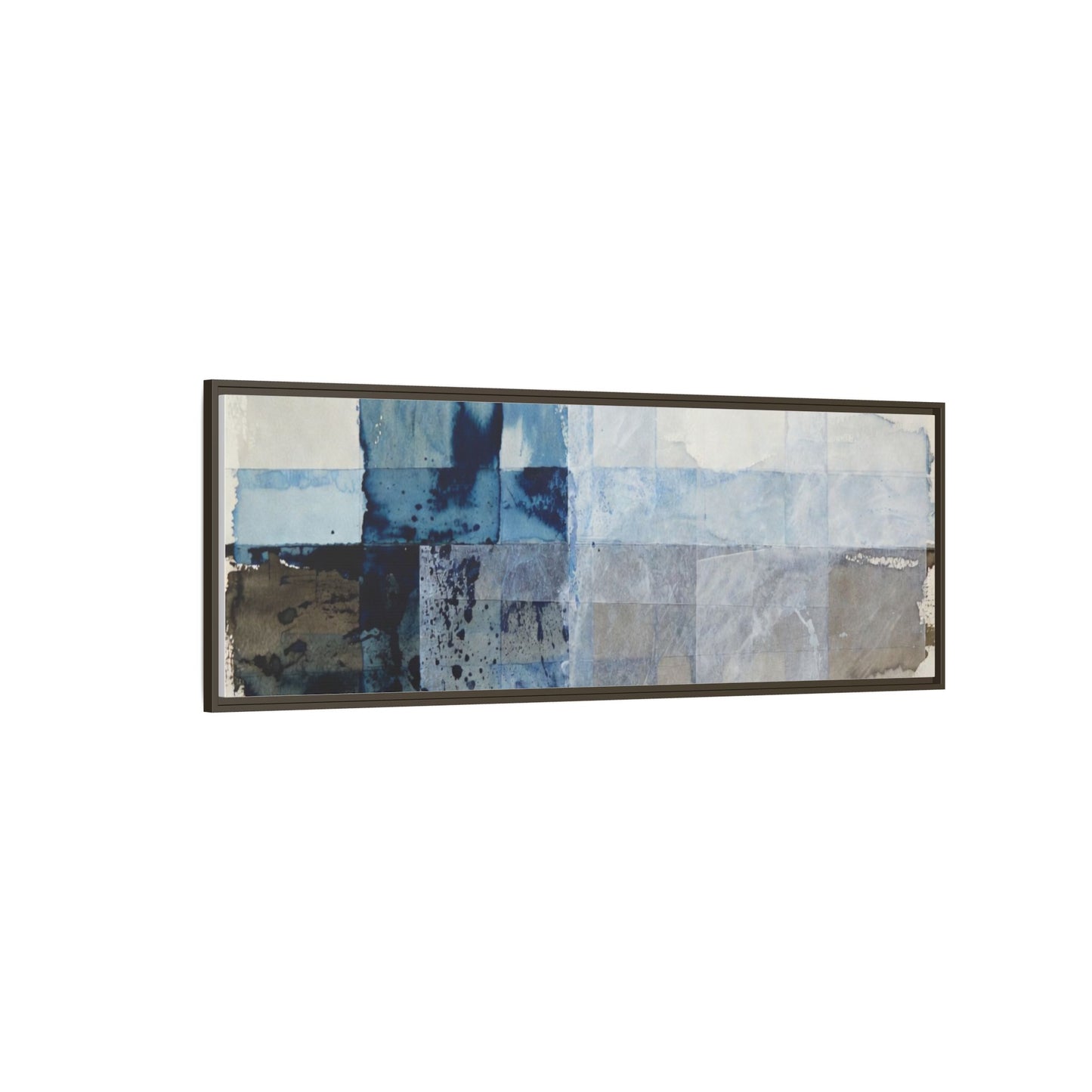 Abstract Coastal Blue Framed Canvas Art