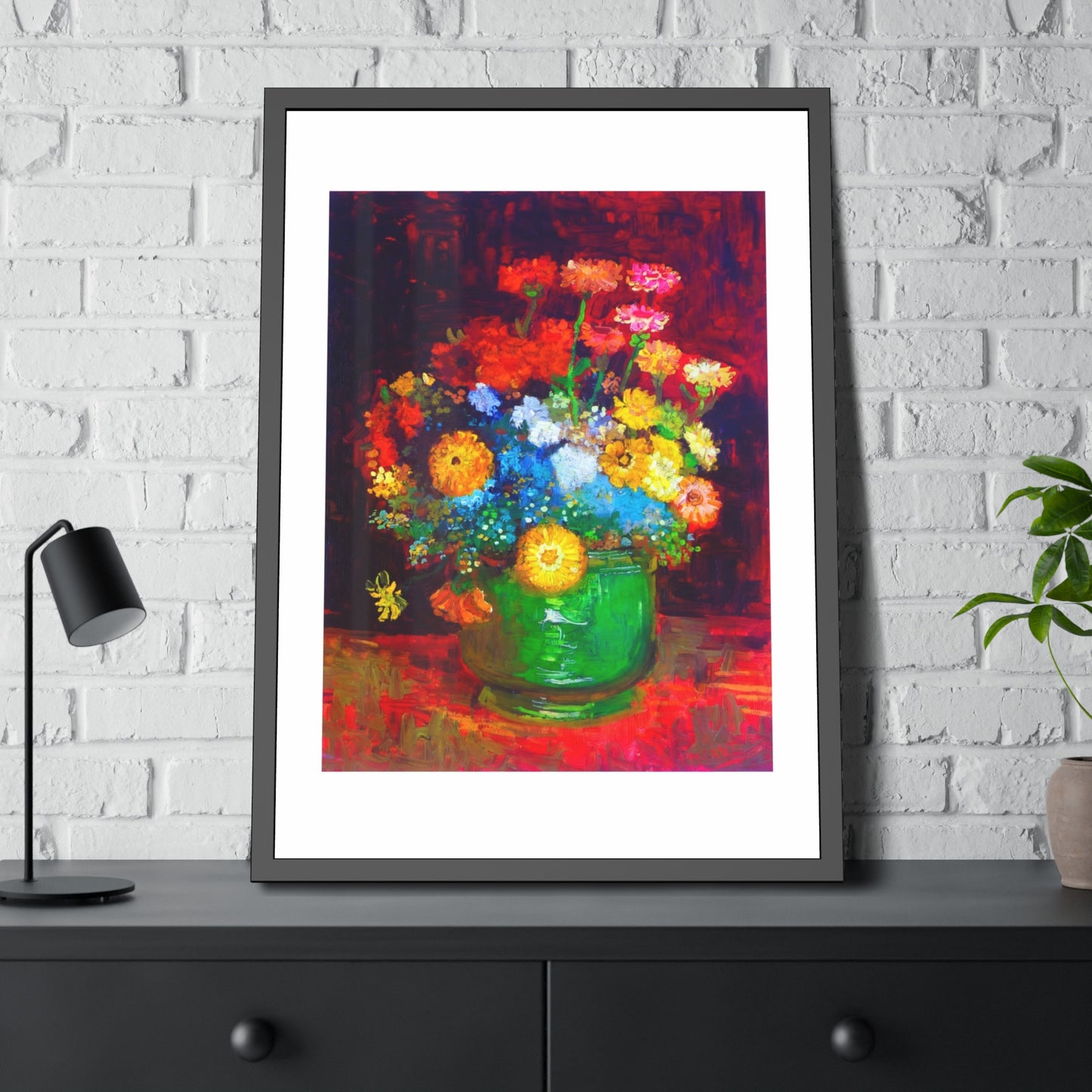 Framed Floral Poster — Colorful Bouquet Art Print