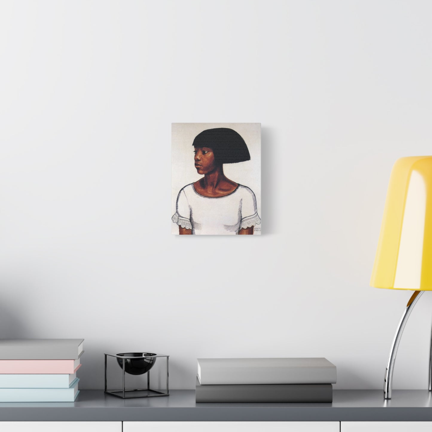 Portrait of a Young Woman by Winold Reiss Portrait Canvas Print – Matte Stretched Wall Art