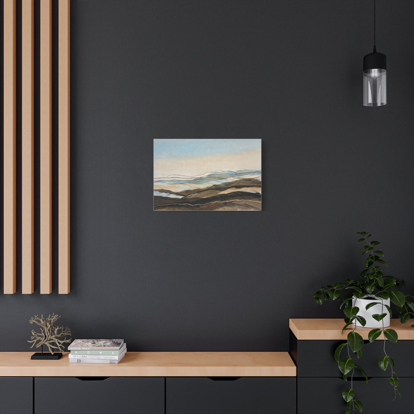 Abstract Coastal Landscape Matte Canvas – Stretched Wall Art