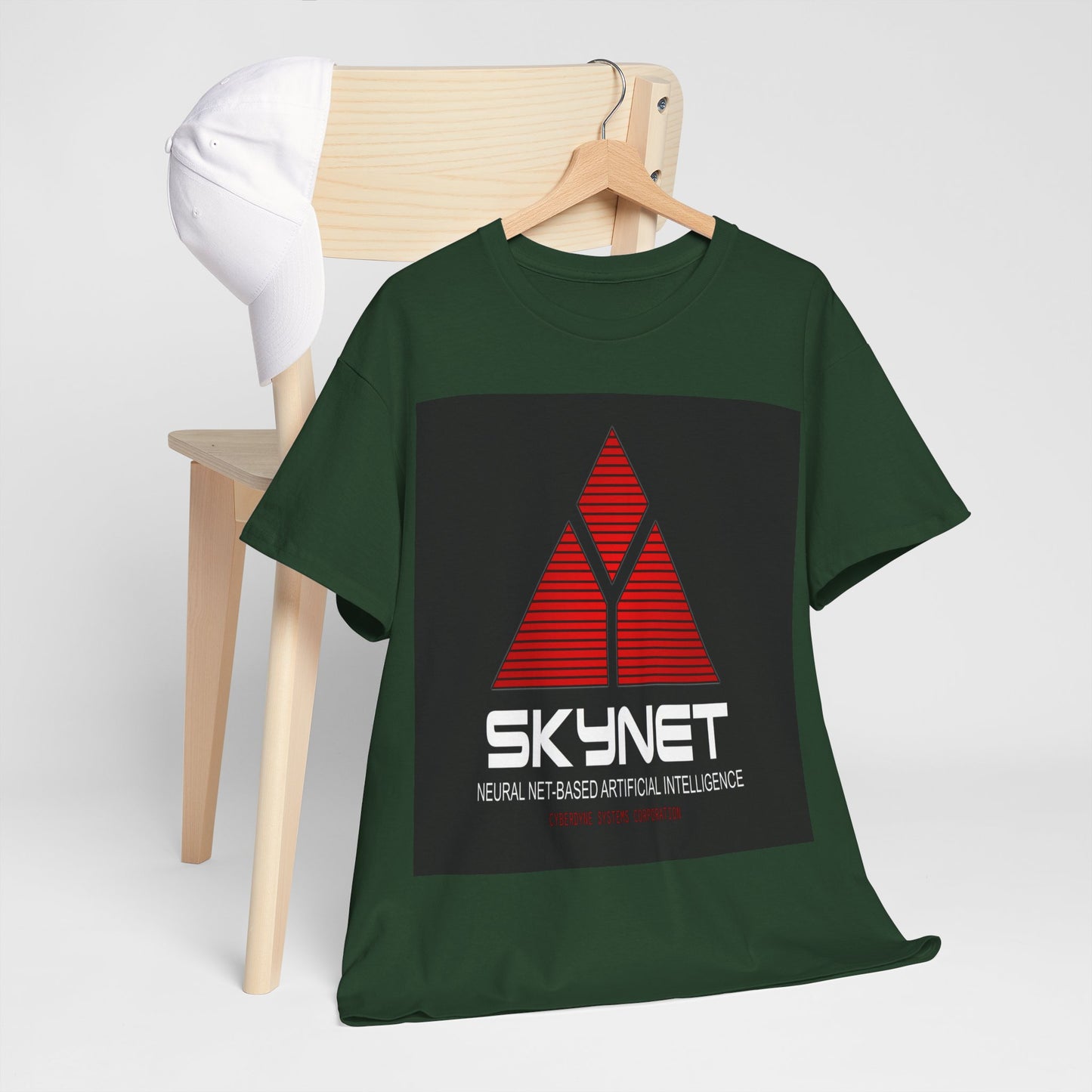 Skynet Logo Tee — Retro Red AI Graphic T-Shirt