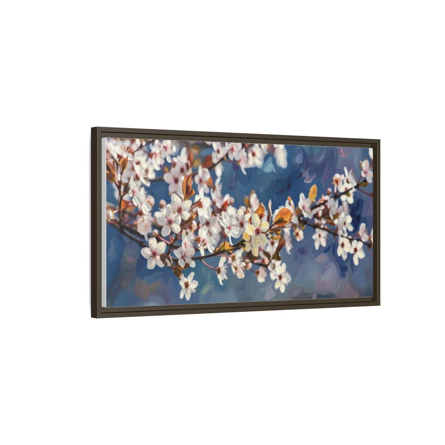 Framed Matte Canvas Print — Cherry Blossom Branch Wall Art