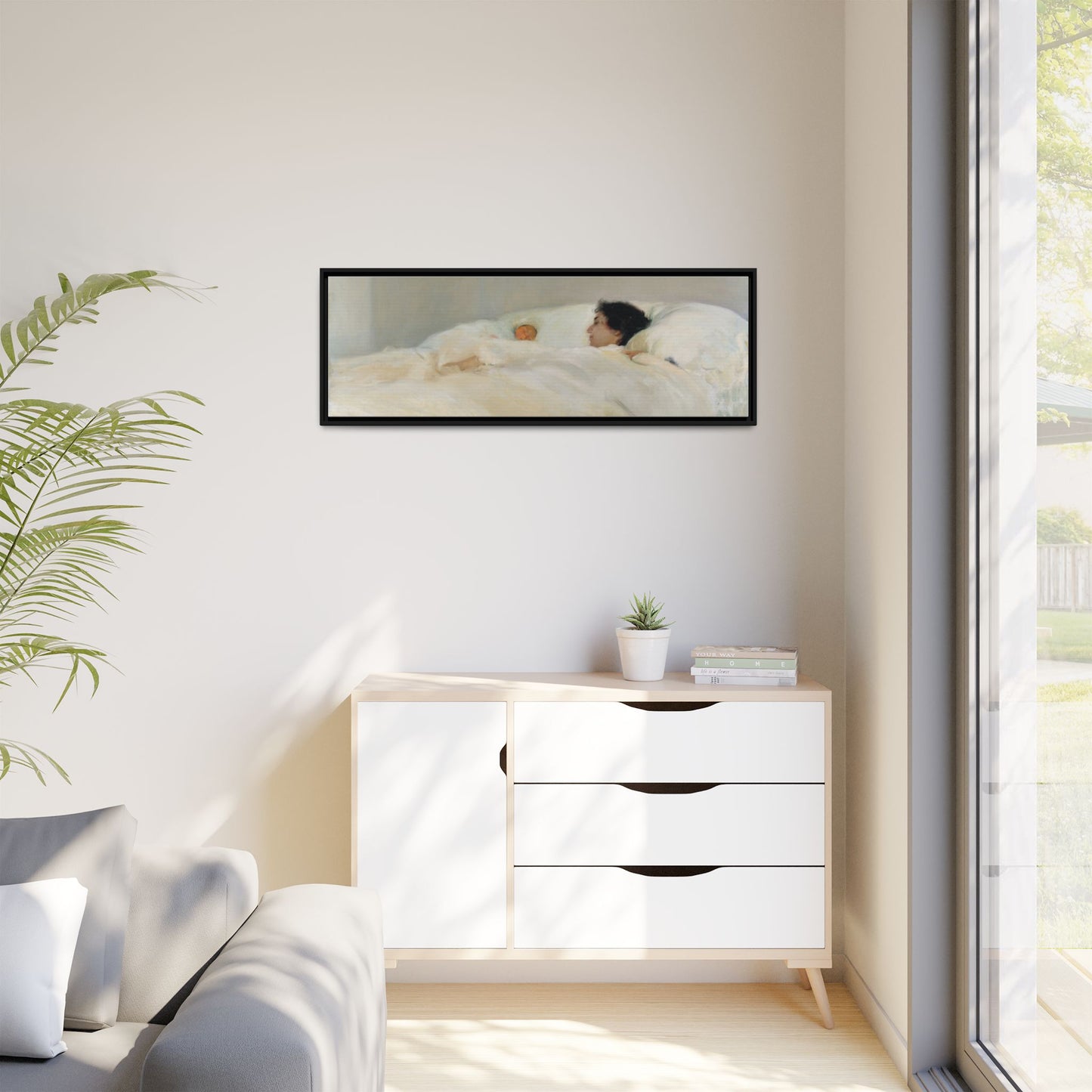 Mother by Joaquin Sorolla y Bastida Framed Matte Canvas Wall Art Print