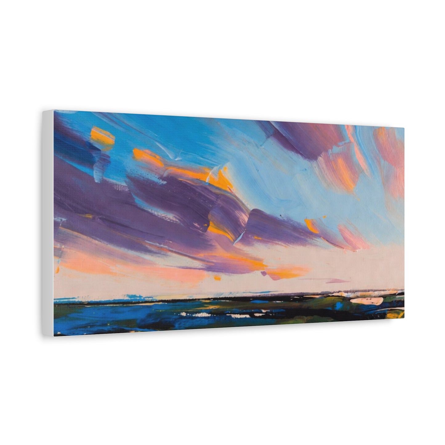 Abstract Coastal Sunset Canvas Print — Matte Stretched Wall Art