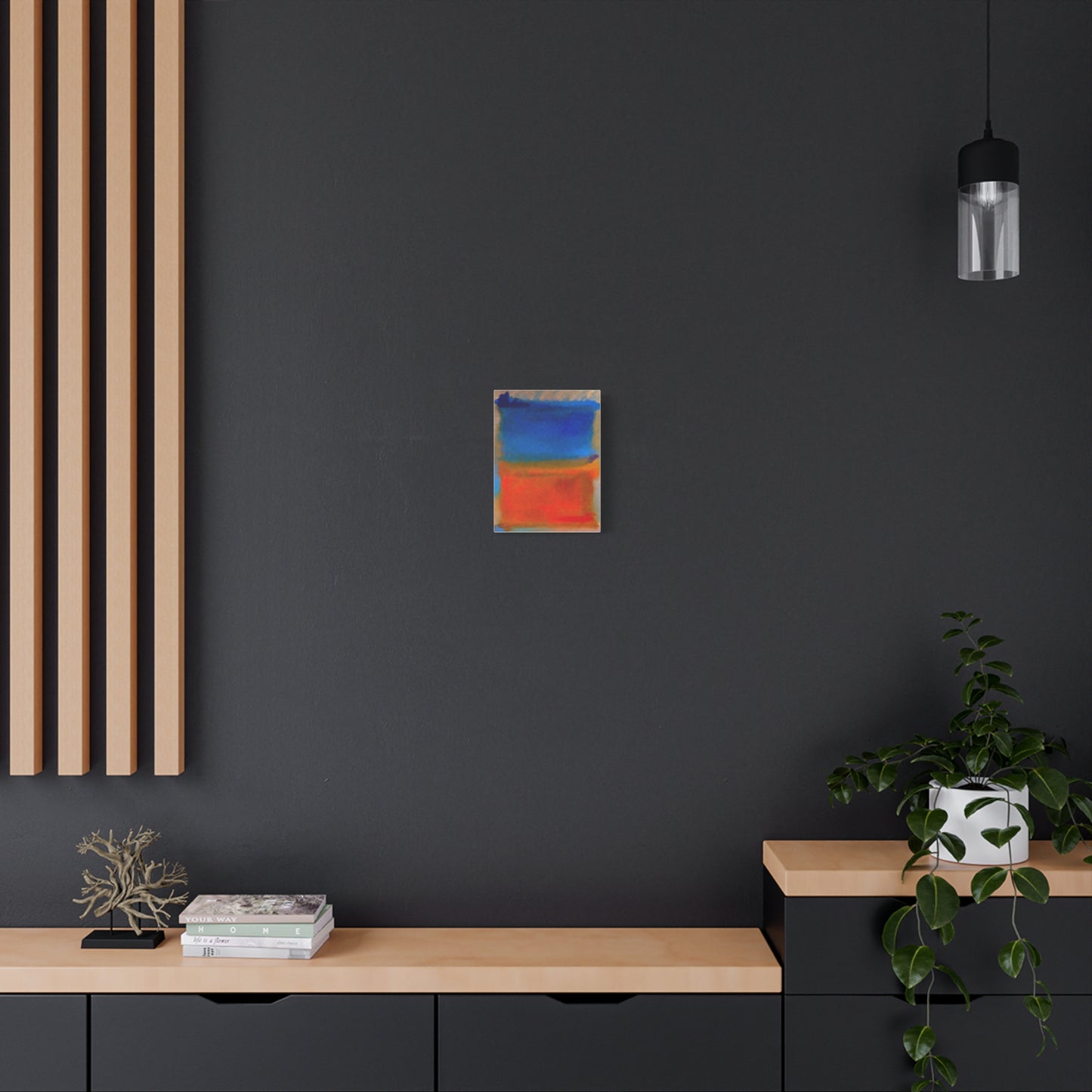 Abstract Blue and Orange Canvas Print — Modern Stretched Wall Art