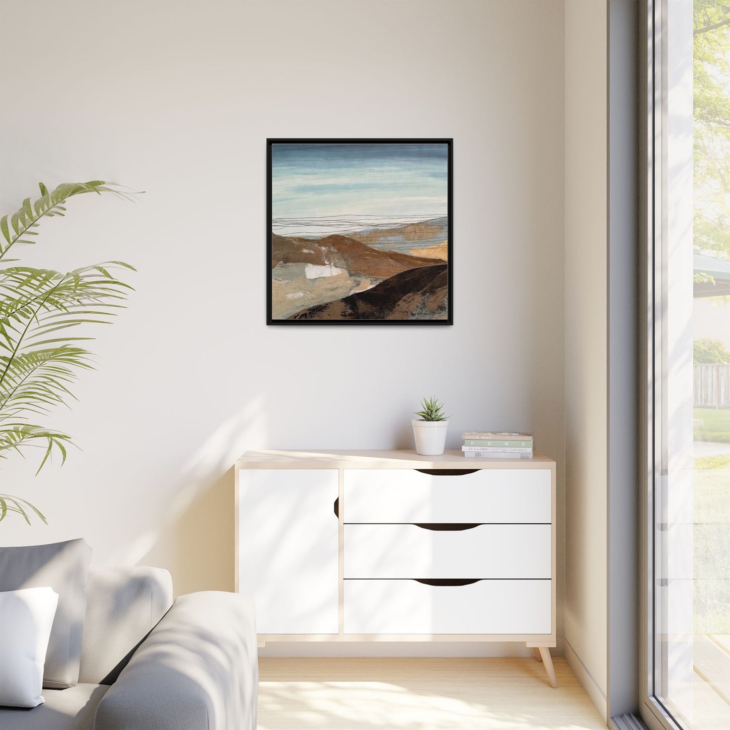 Framed Matte Canvas Art — Serene Abstract Landscape
