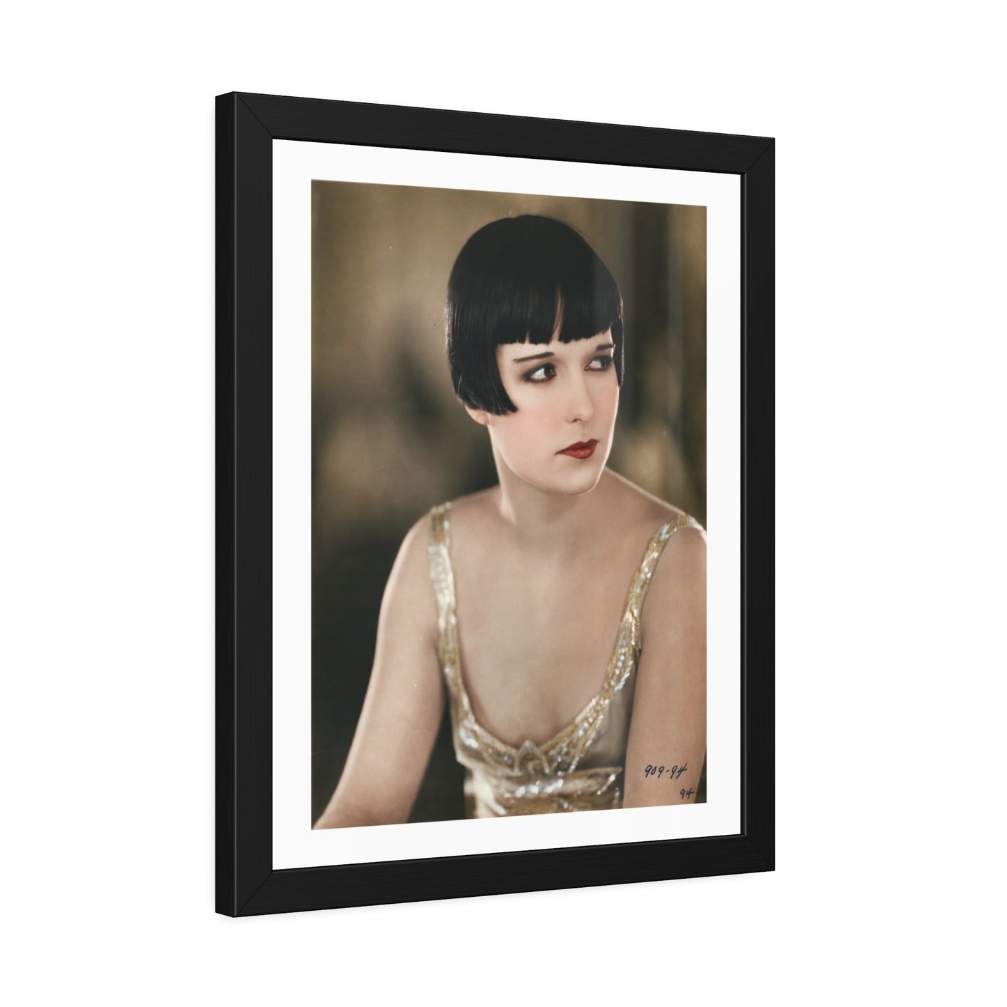 Vintage 1920s Louise Brooks Portrait Framed Poster — Art Deco Wall Print