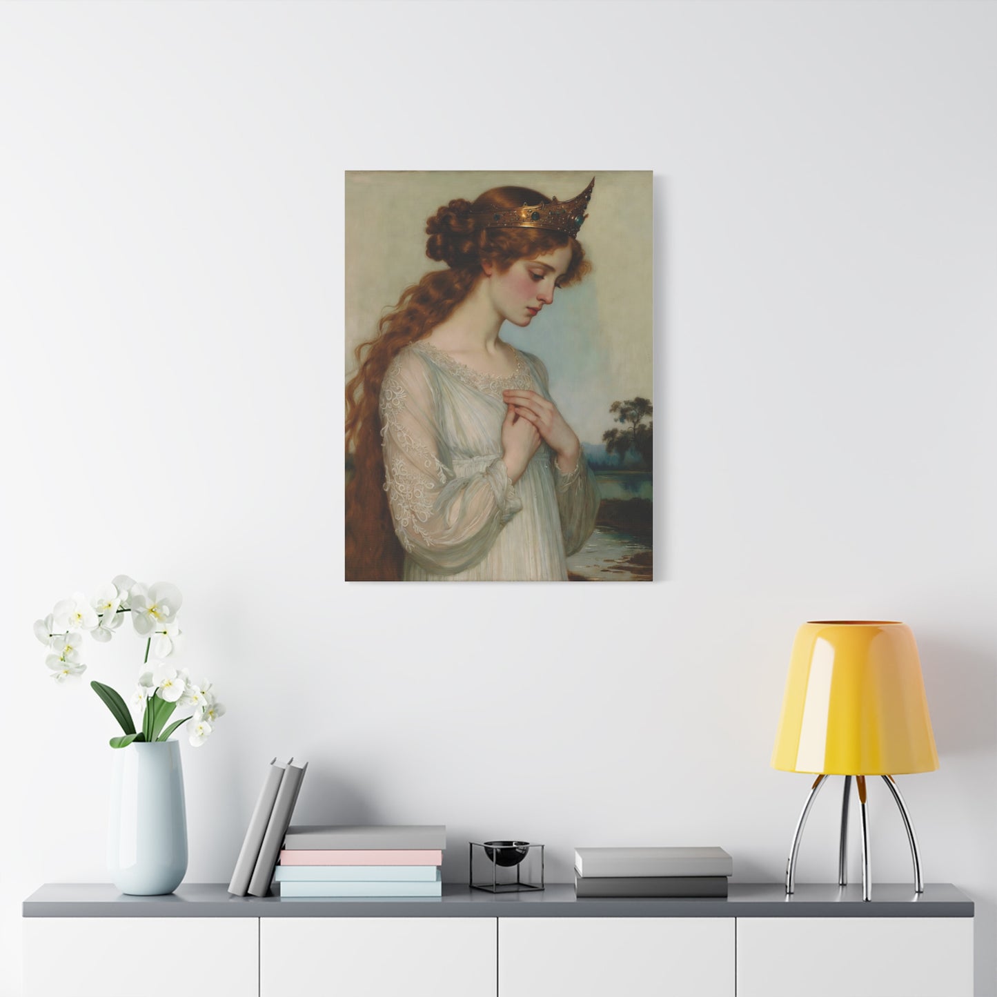 Vintage Romantic Princess Painting — Matte Canvas Wall Art