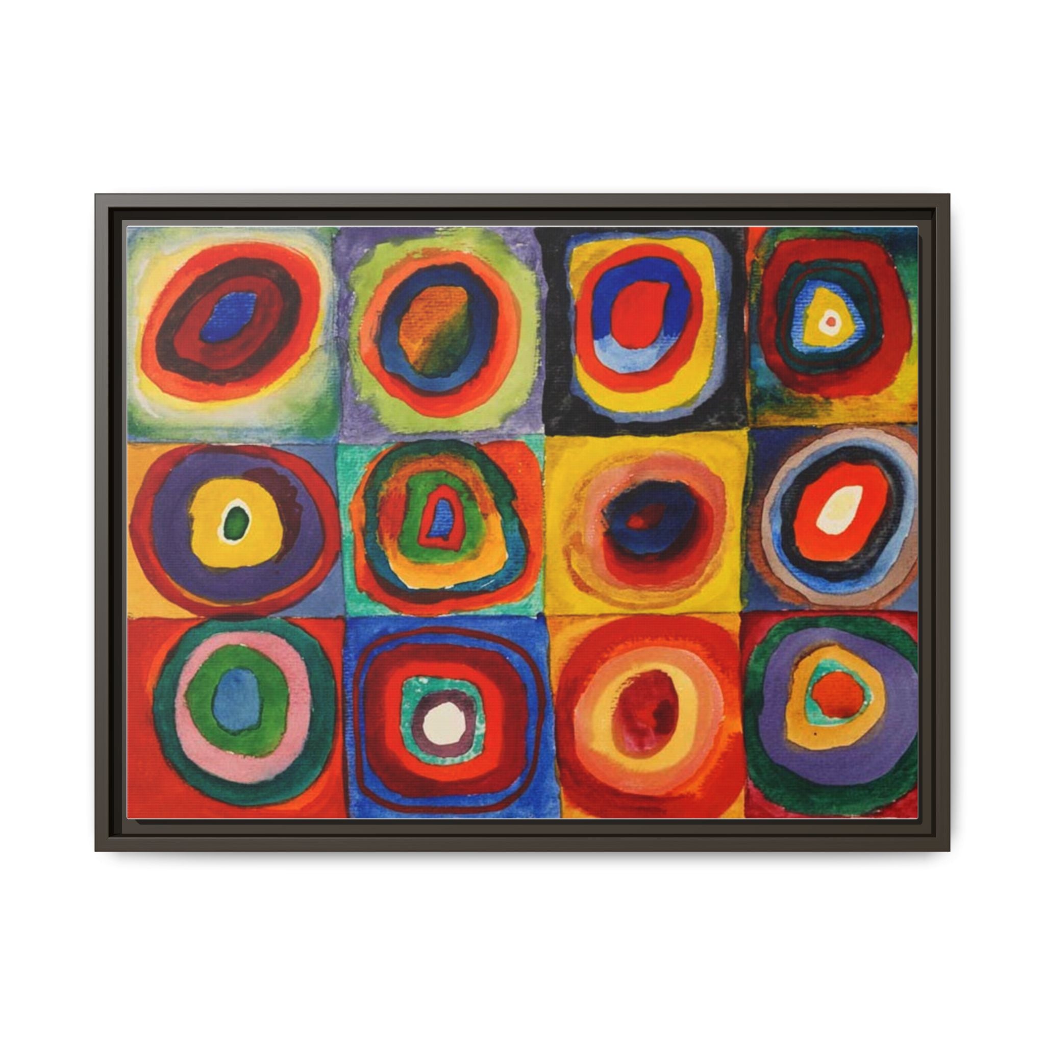 Colour Study, Squares with Concentric Circles by Vassily Kandinsky Framed Abstract Canvas Print