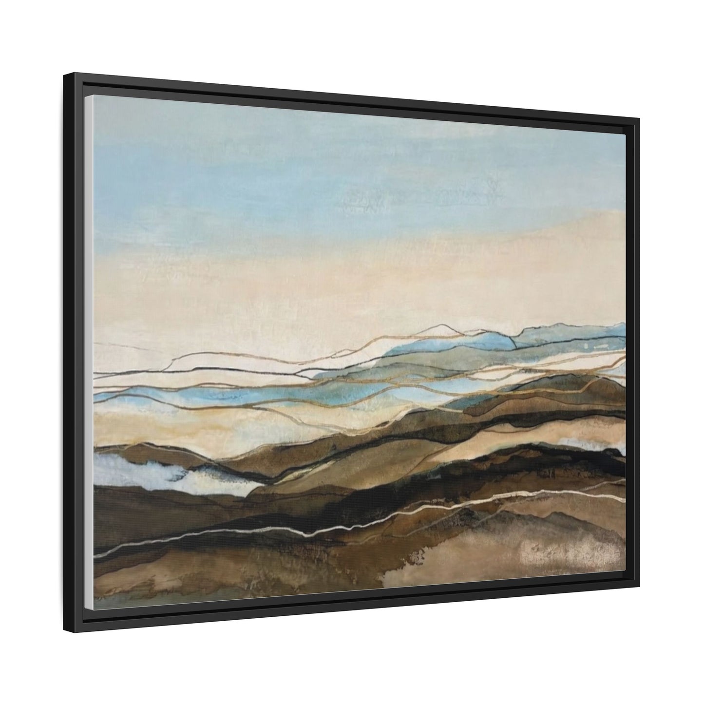 Framed Matte Canvas Print — Abstract Coastal Landscape Wall Art