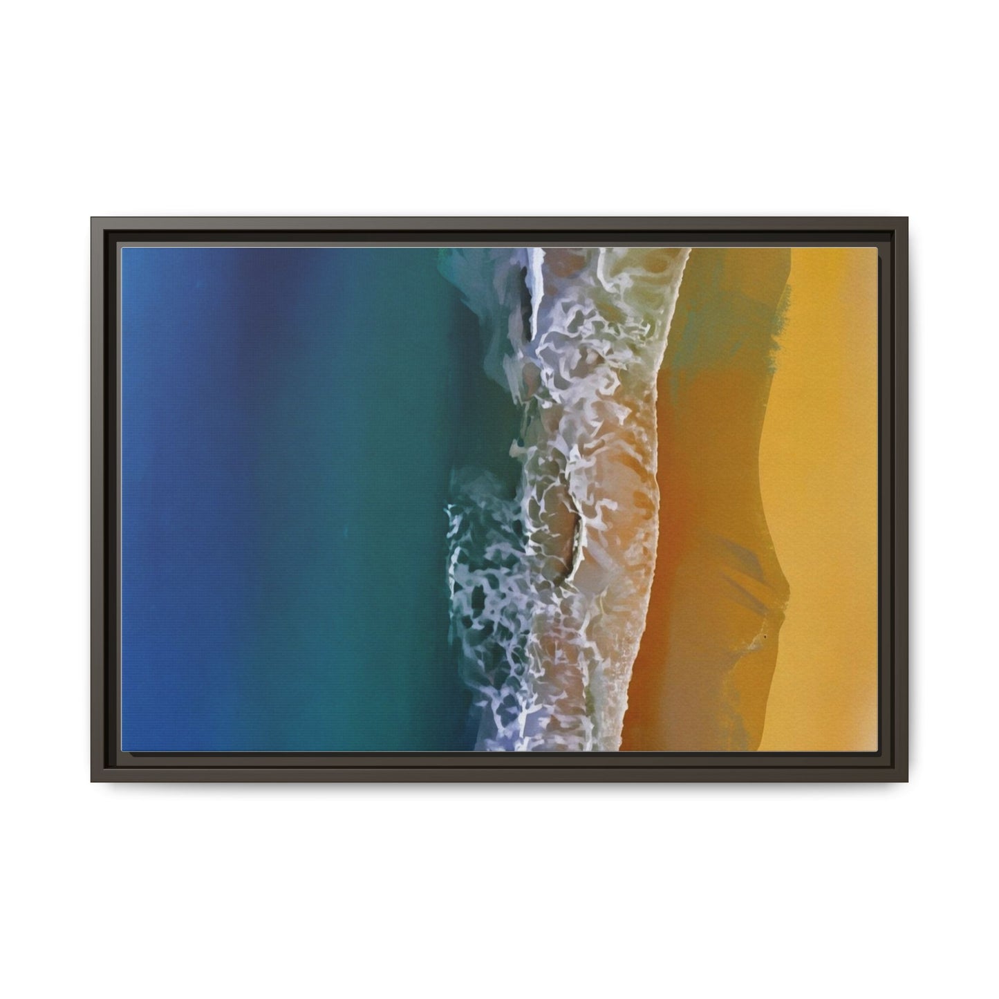 Framed Matte Canvas Seascape Print – Coastal Waves Wall Art