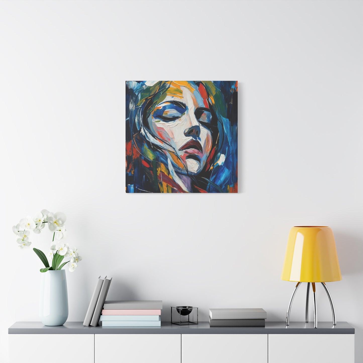 Abstract Colorful Woman Portrait Canvas