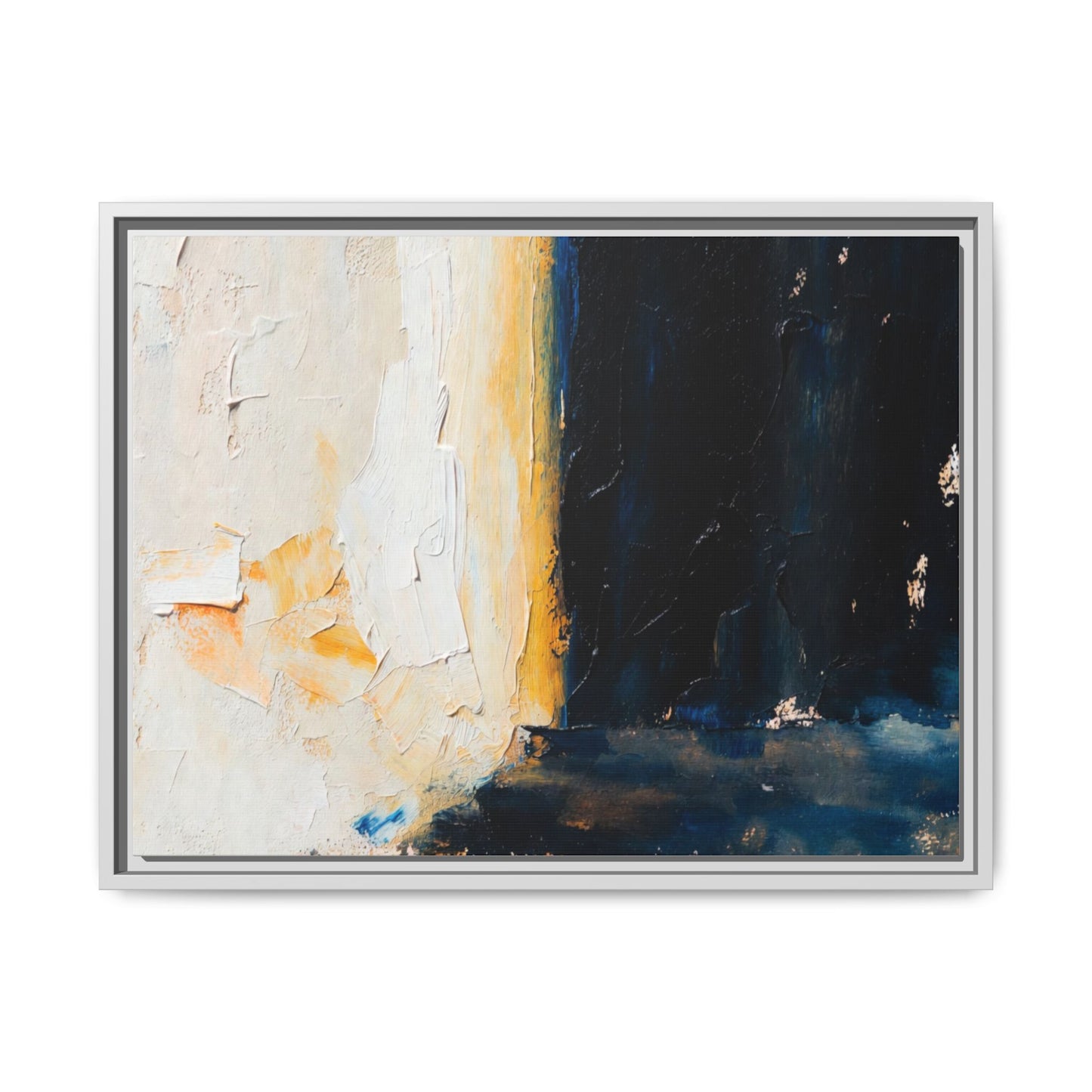 Abstract Coastal Texture Framed Canvas Art — Matte Multi-Color Wall Print