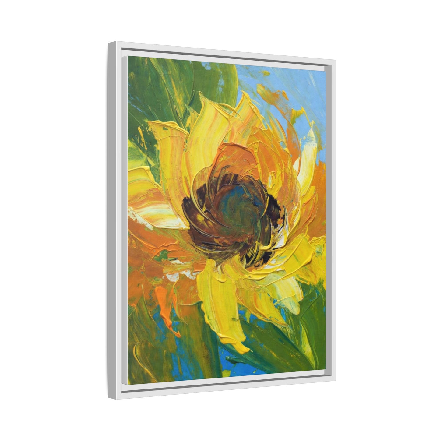 Framed Sunflower Abstract Matte Canvas Print