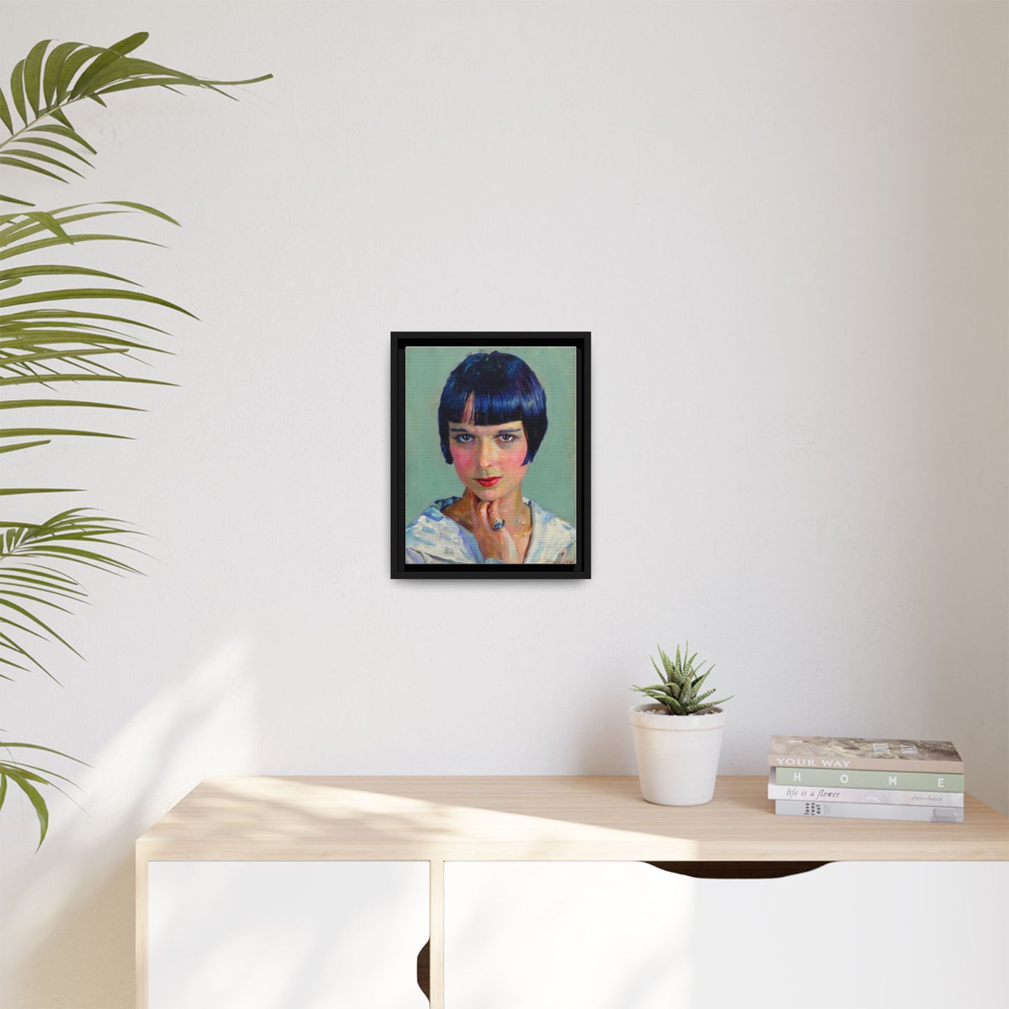 Framed Matte Canvas Portrait Print — Vintage Flapper Woman