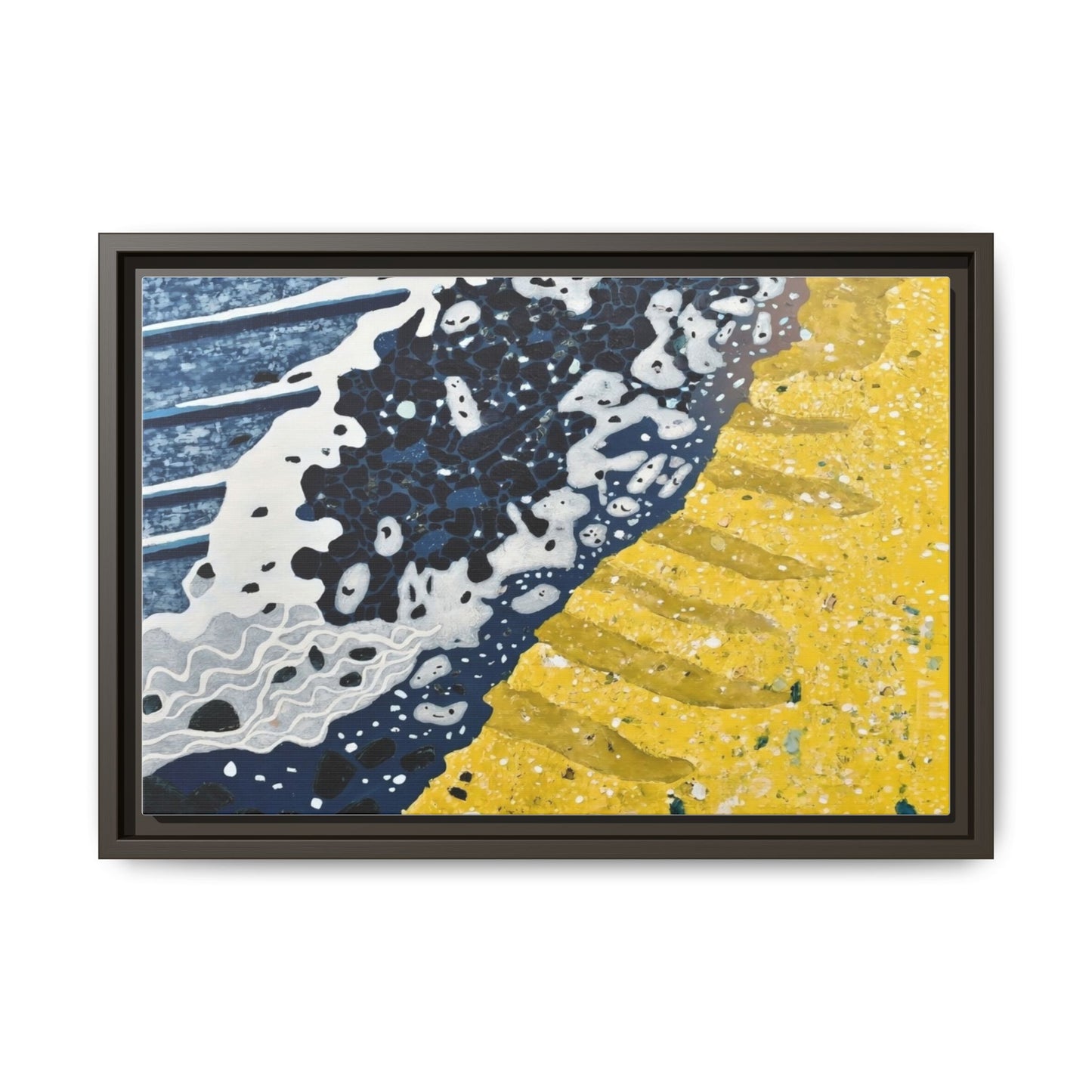 Framed Abstract Ocean & Sand Matte Canvas Print